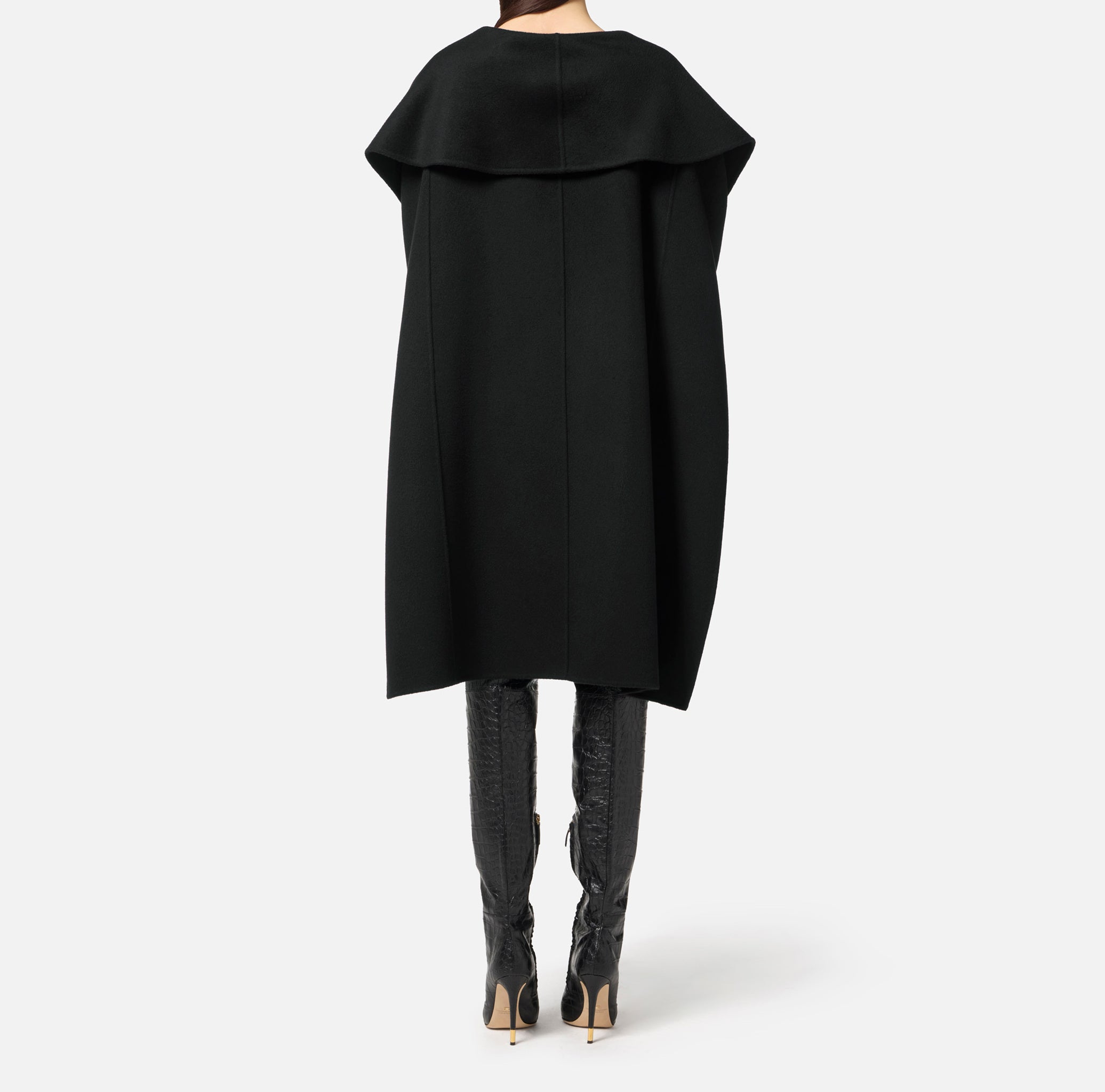 ELISABETTA FRANCHI Mantella Panno Lana-Nero