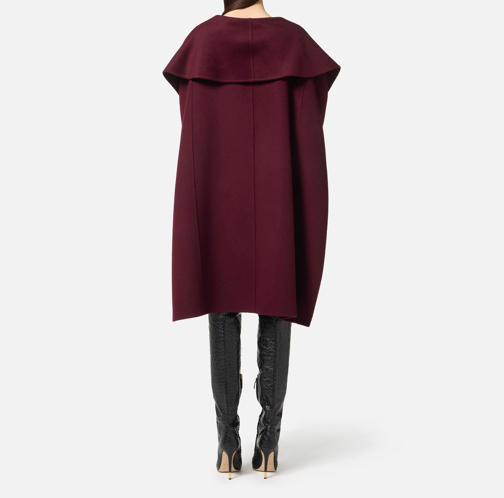 ELISABETTA FRANCHI Mantella Panno Lana-Merlot