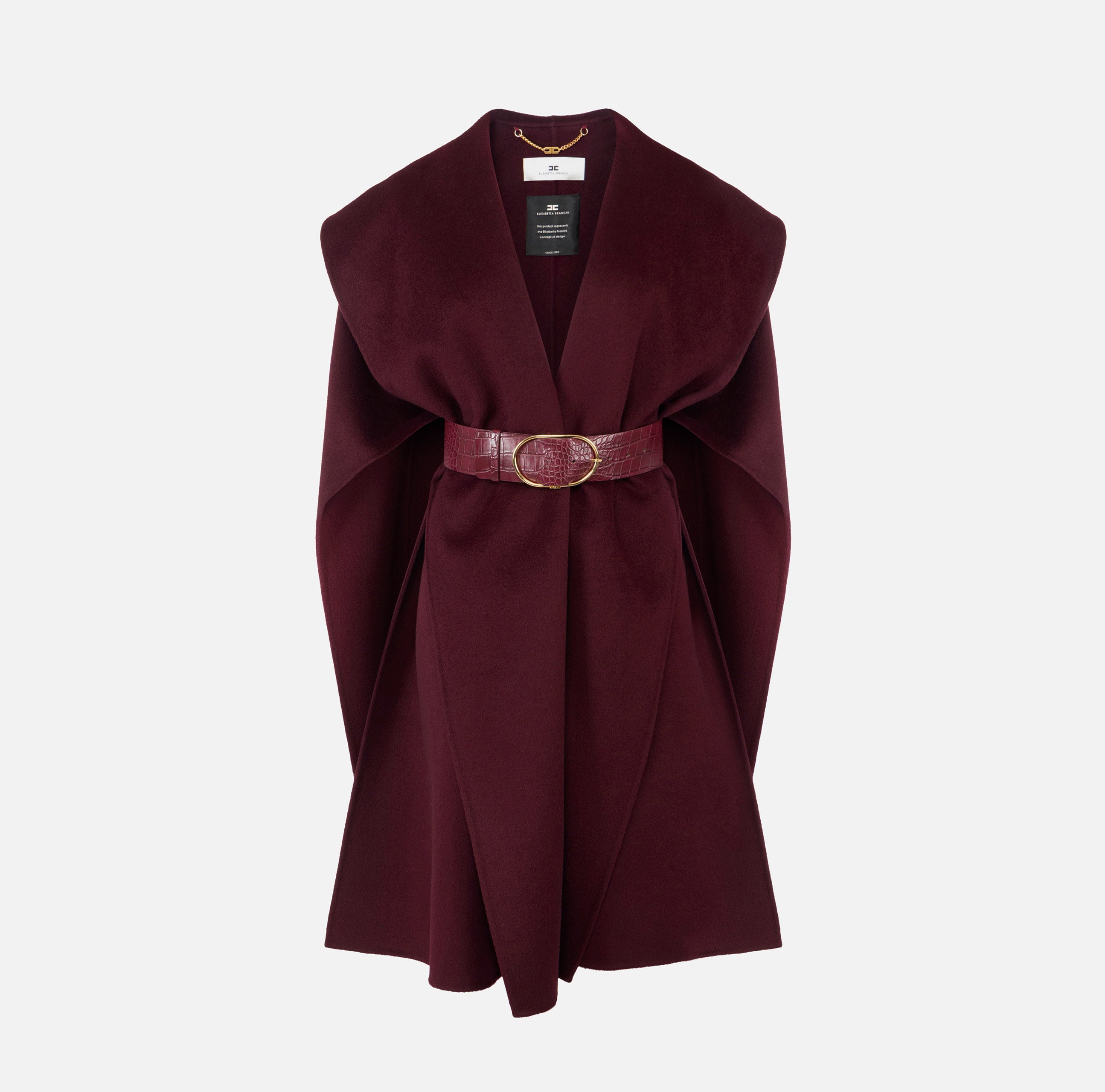 ELISABETTA FRANCHI Mantella Panno Lana-Merlot