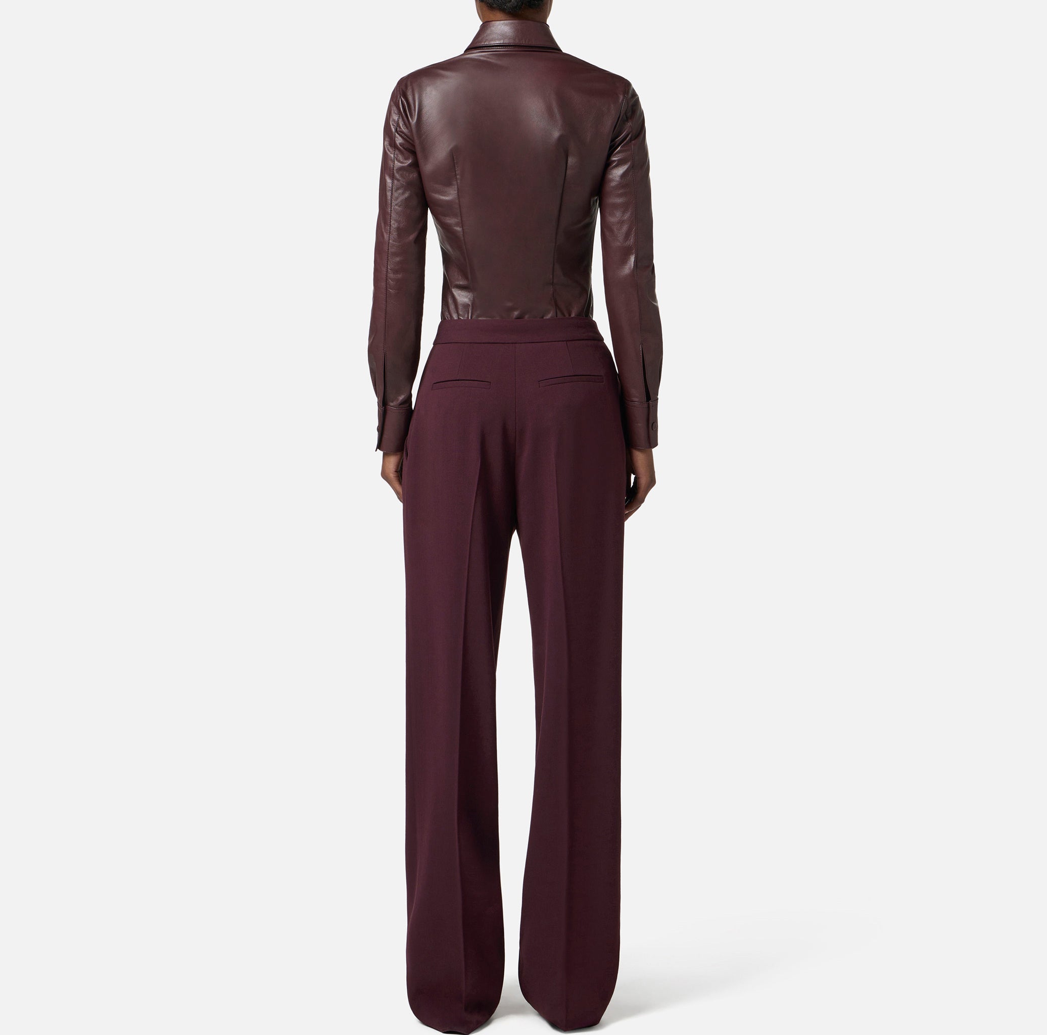 ELISABETTA FRANCHI CAMICIA PELLE Papillon-Merlot
