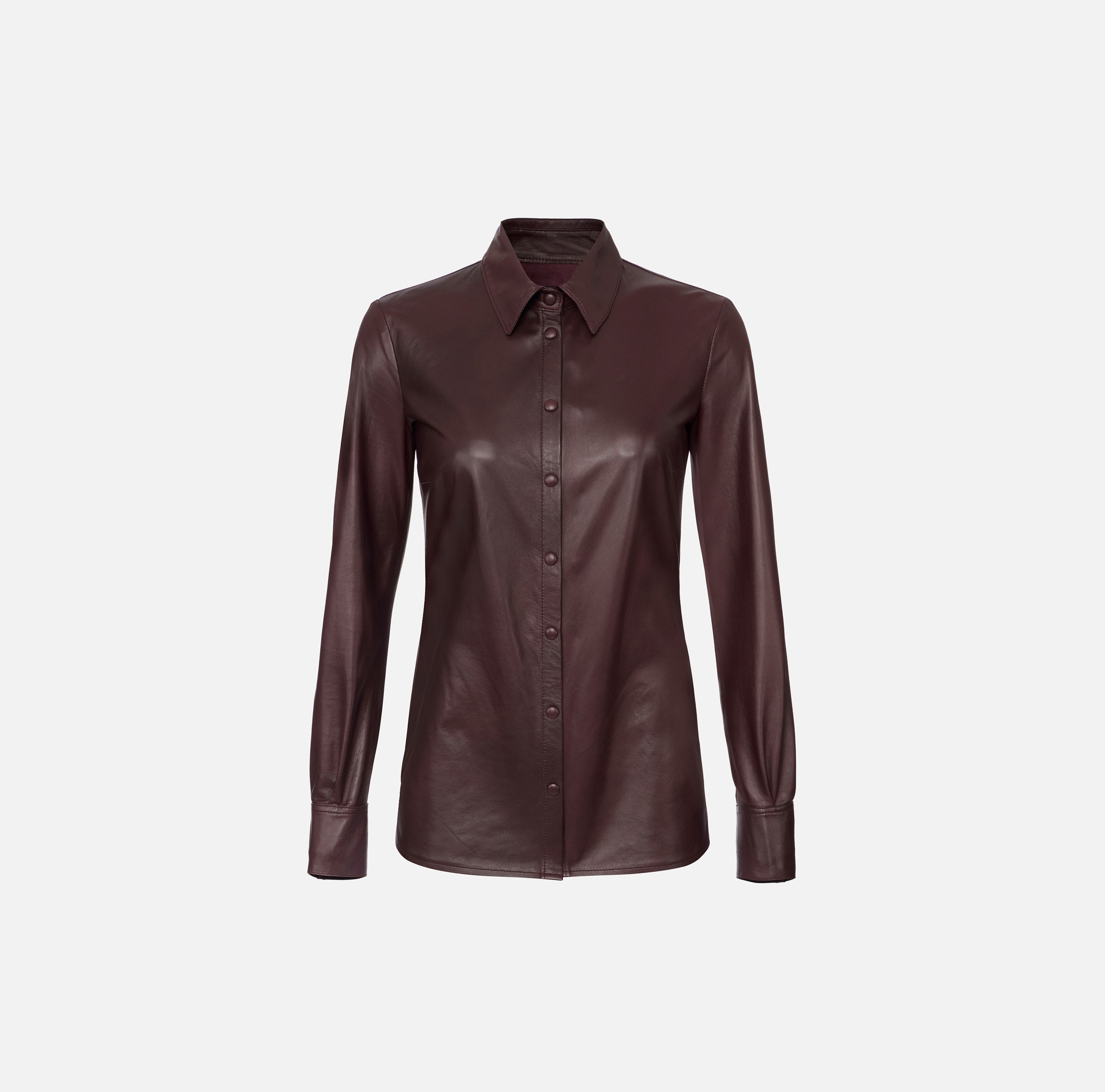 ELISABETTA FRANCHI CAMICIA PELLE Papillon-Merlot