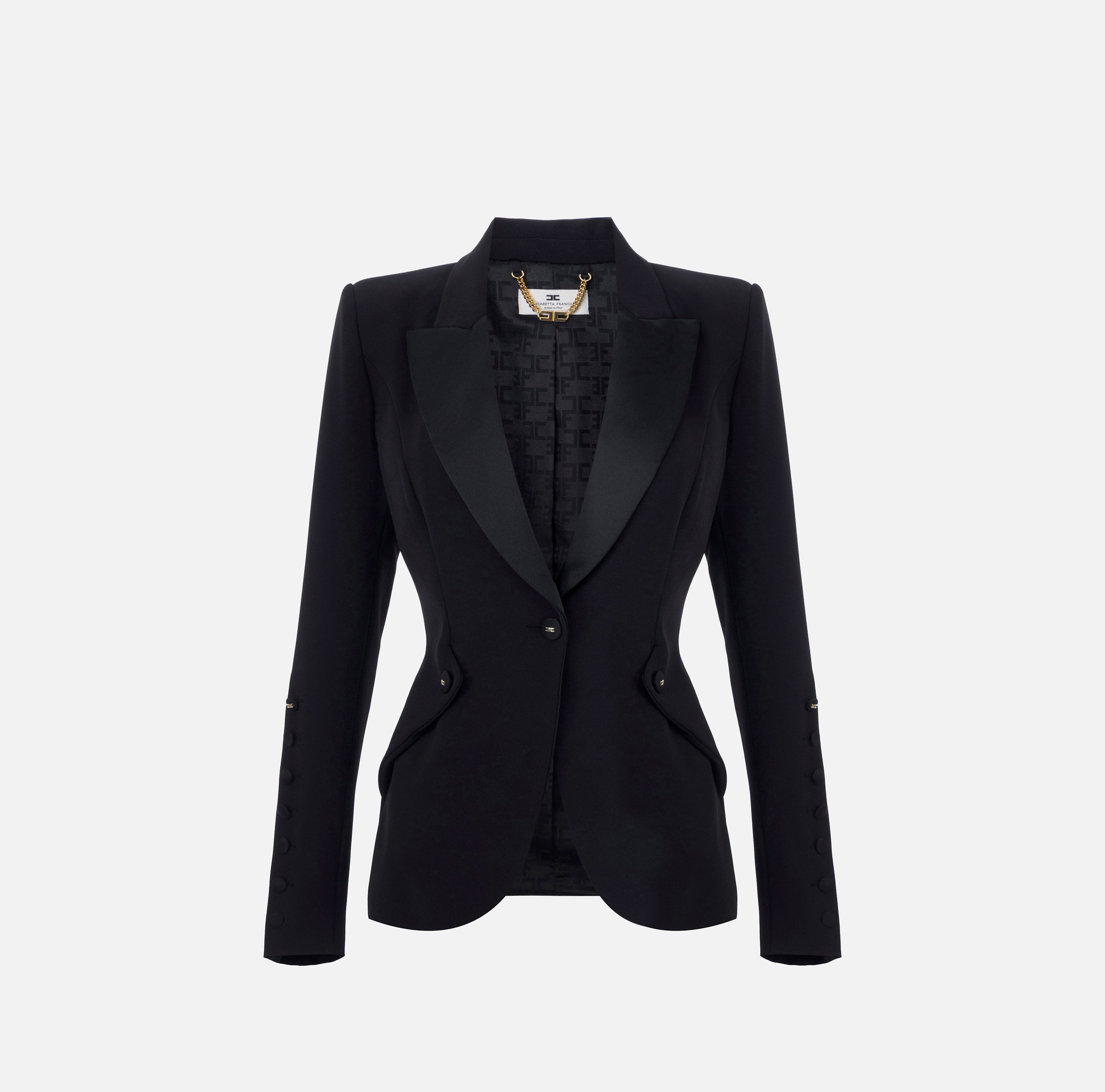 ELISABETTA FRANCHI Giacca Monopetto crêpe-Nero