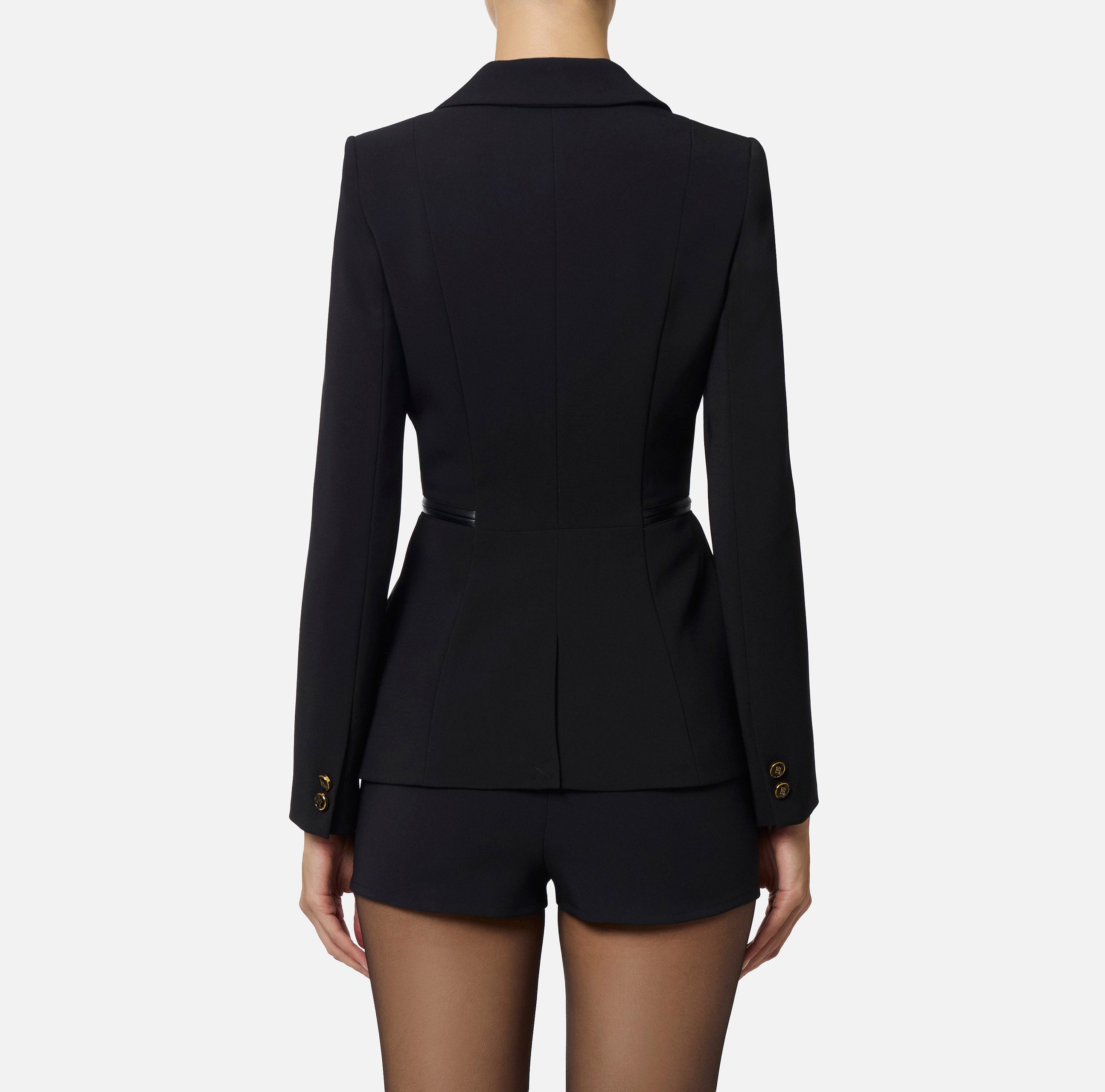 ELISABETTA FRANCHI Giacca Doppiopetto crêpe-Nero