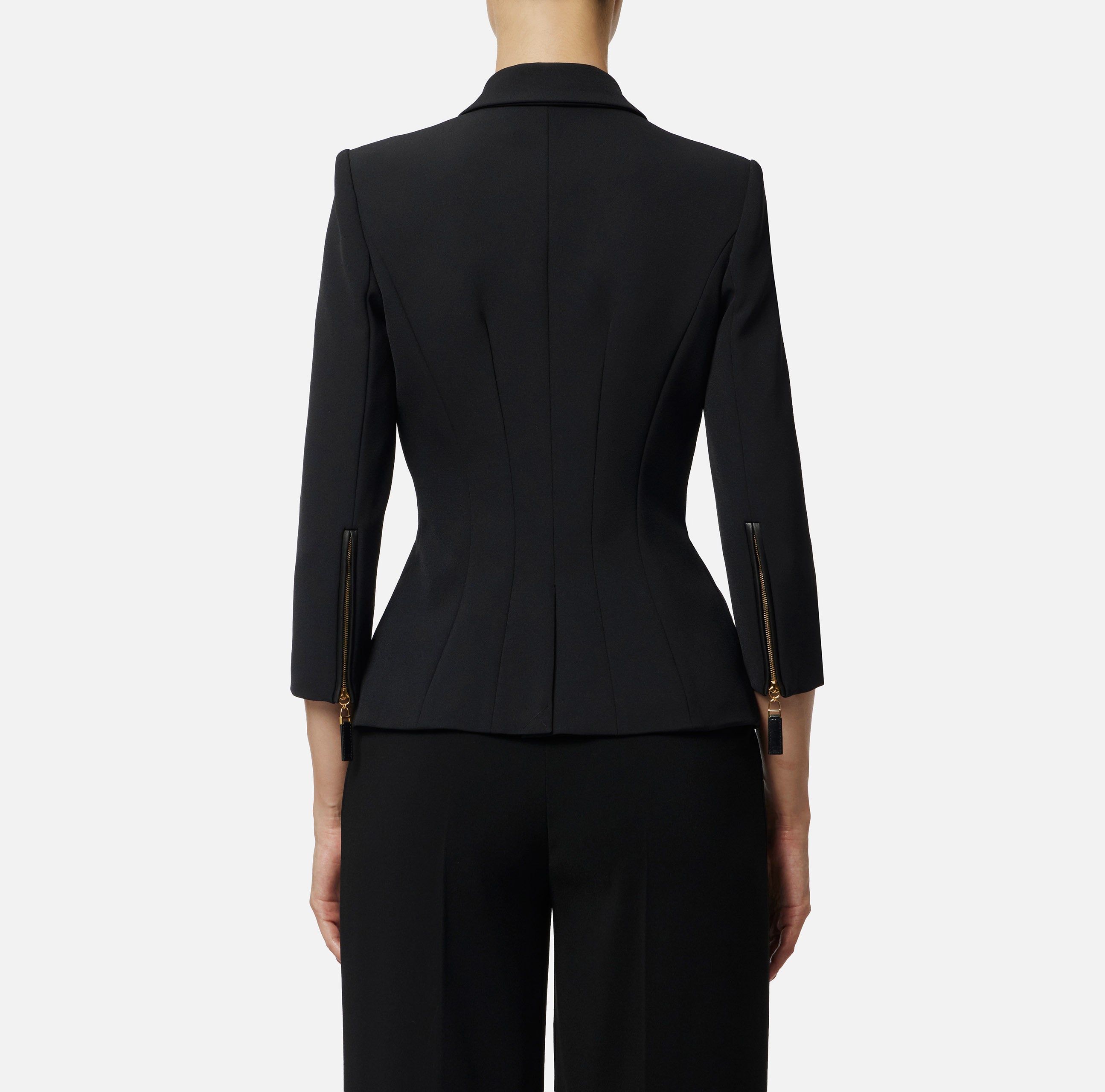 ELISABETTA FRANCHI Giacca Doppiopetto Doppio Crêpe-Nero