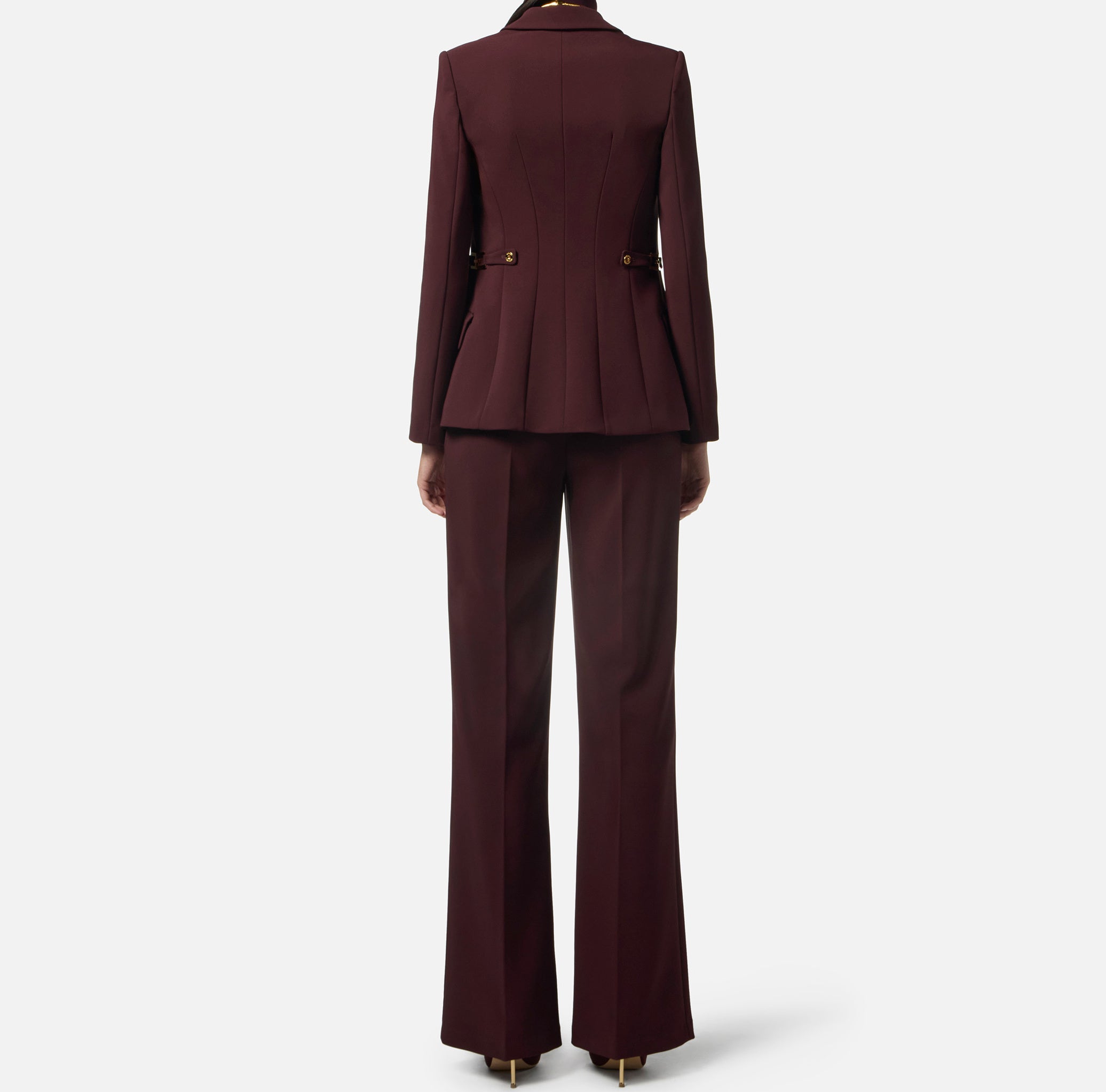 ELISABETTA FRANCHI Giacca Monopetto Crêpe-Merlot