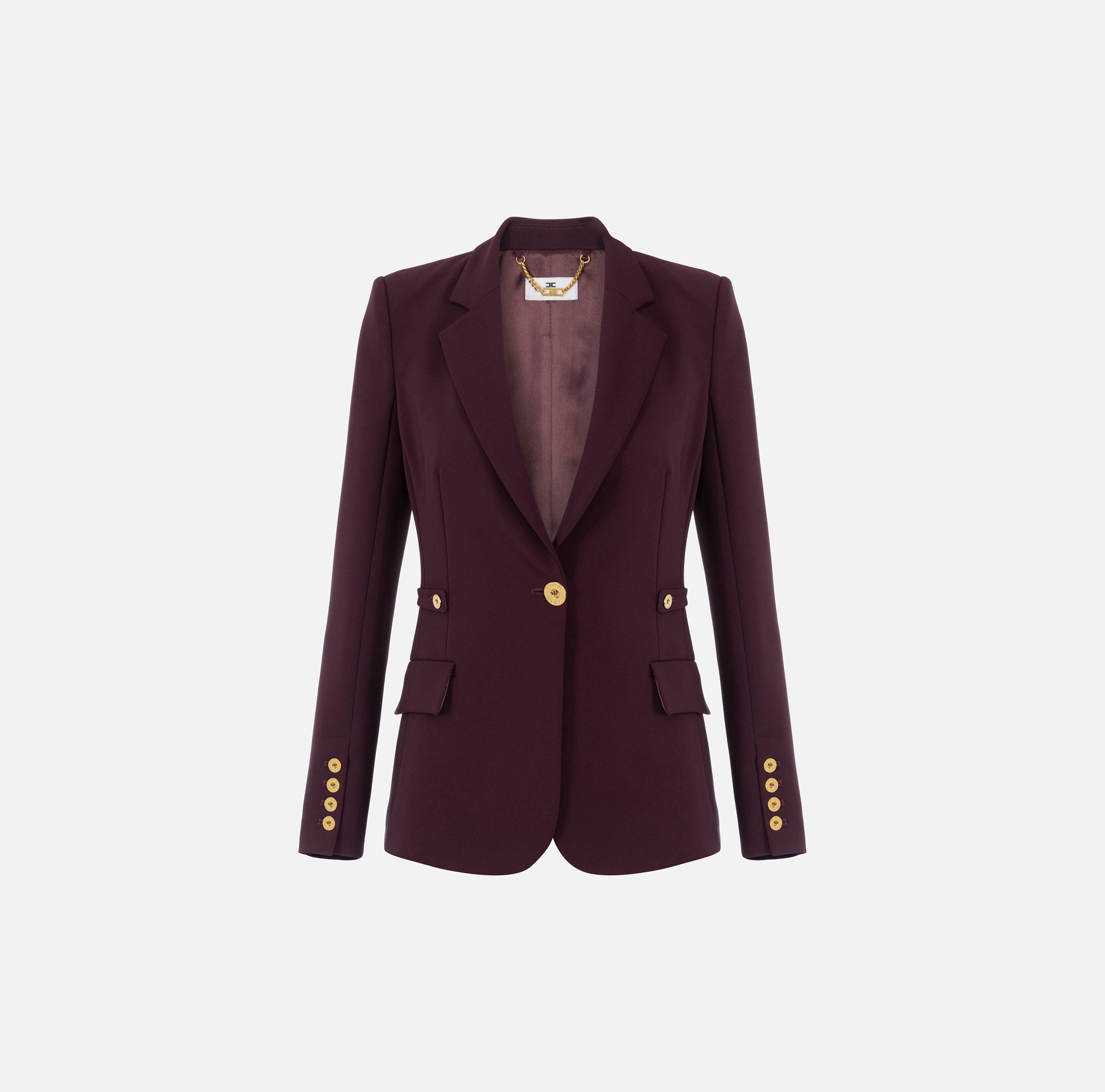 ELISABETTA FRANCHI Giacca Monopetto Crêpe-Merlot