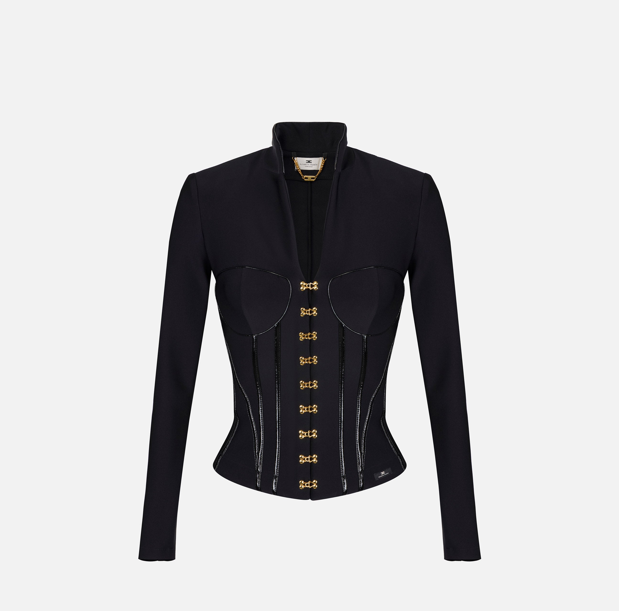ELISABETTA FRANCHI Giacca Bustier Neoprene-Nero