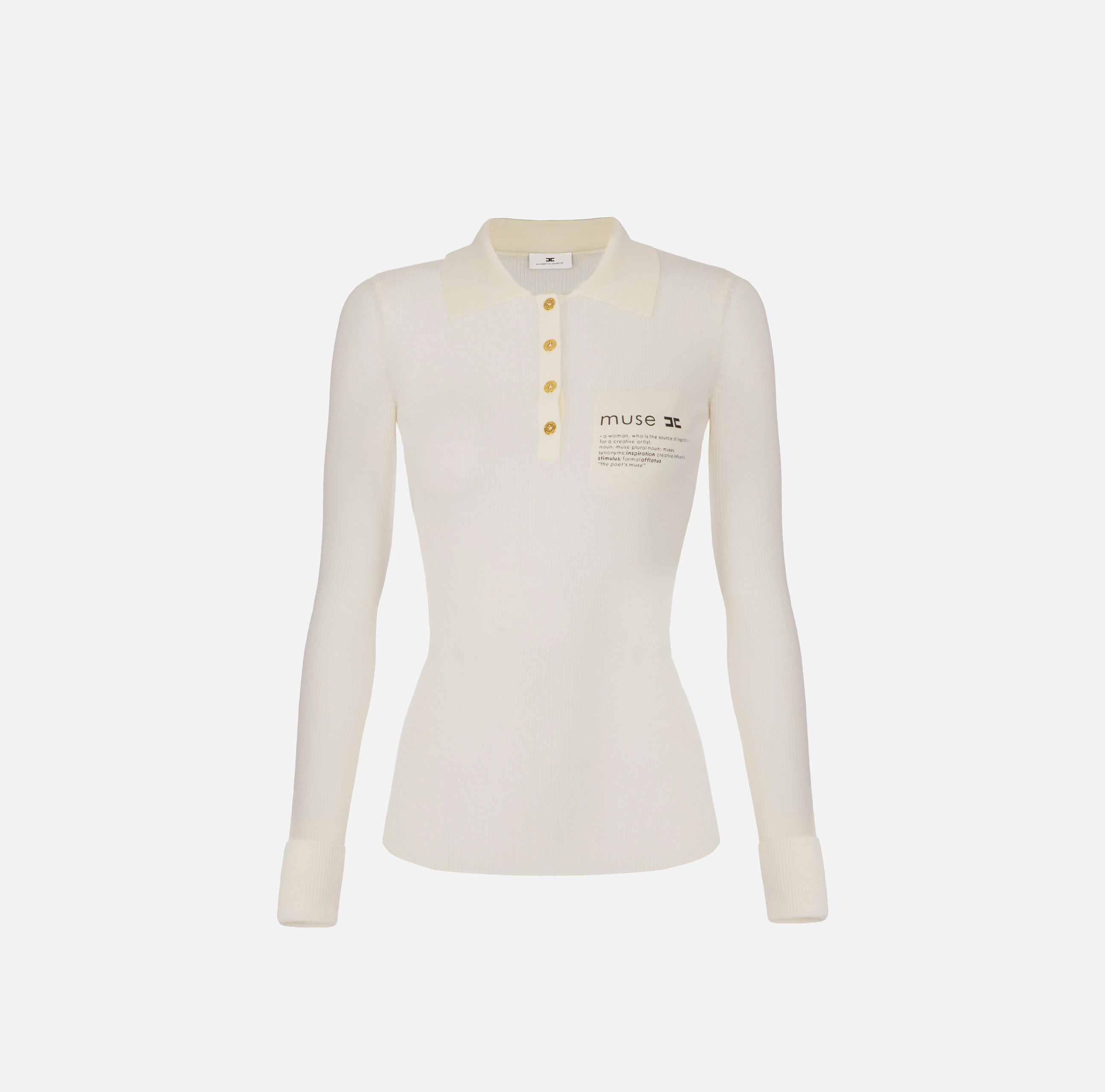 ELISABETTA FRANCHI Polo Maglia Logo Lettering Muse-Milk