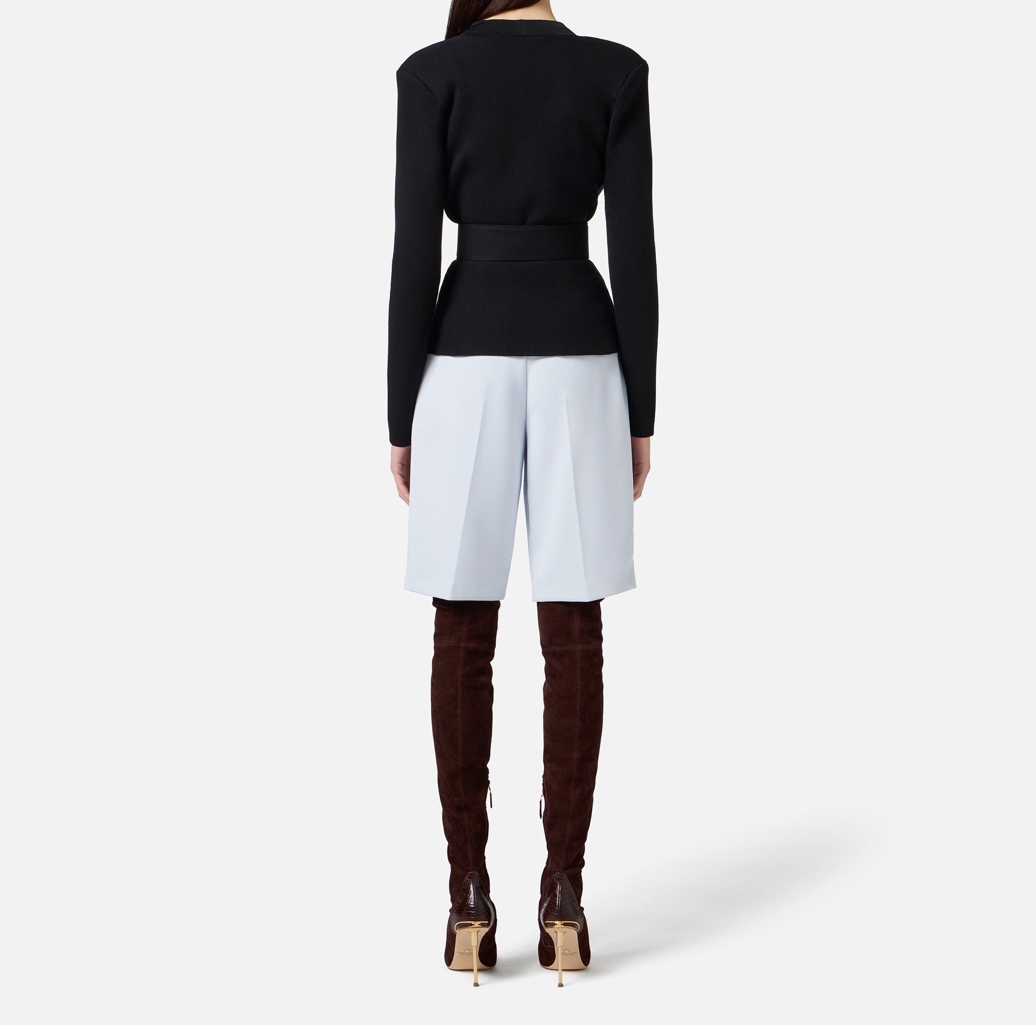 ELISABETTA FRANCHI Giacca Maglia Cintura-Nero