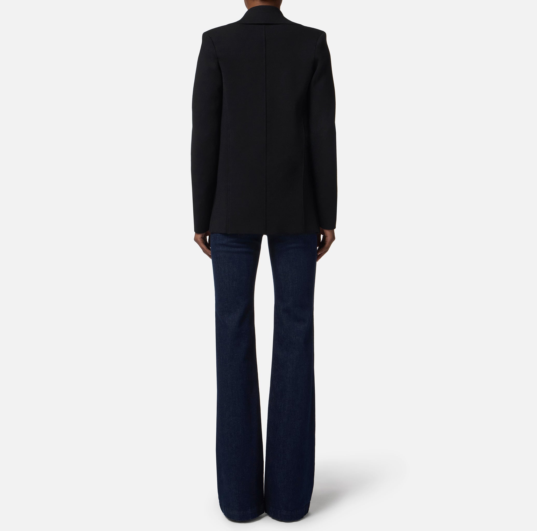 ELISABETTA FRANCHI Giacca Doppiopetto Maglia Ricamo-Nero