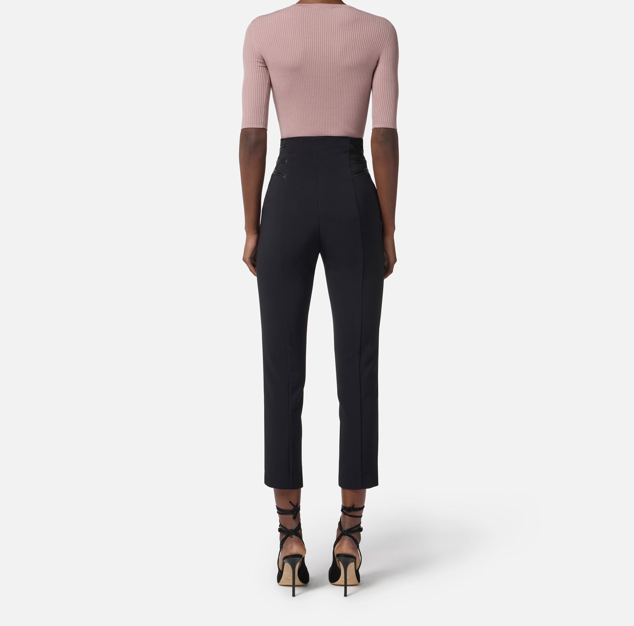 ELISABETTA FRANCHI Pantalone Crêpe Zip-Nero