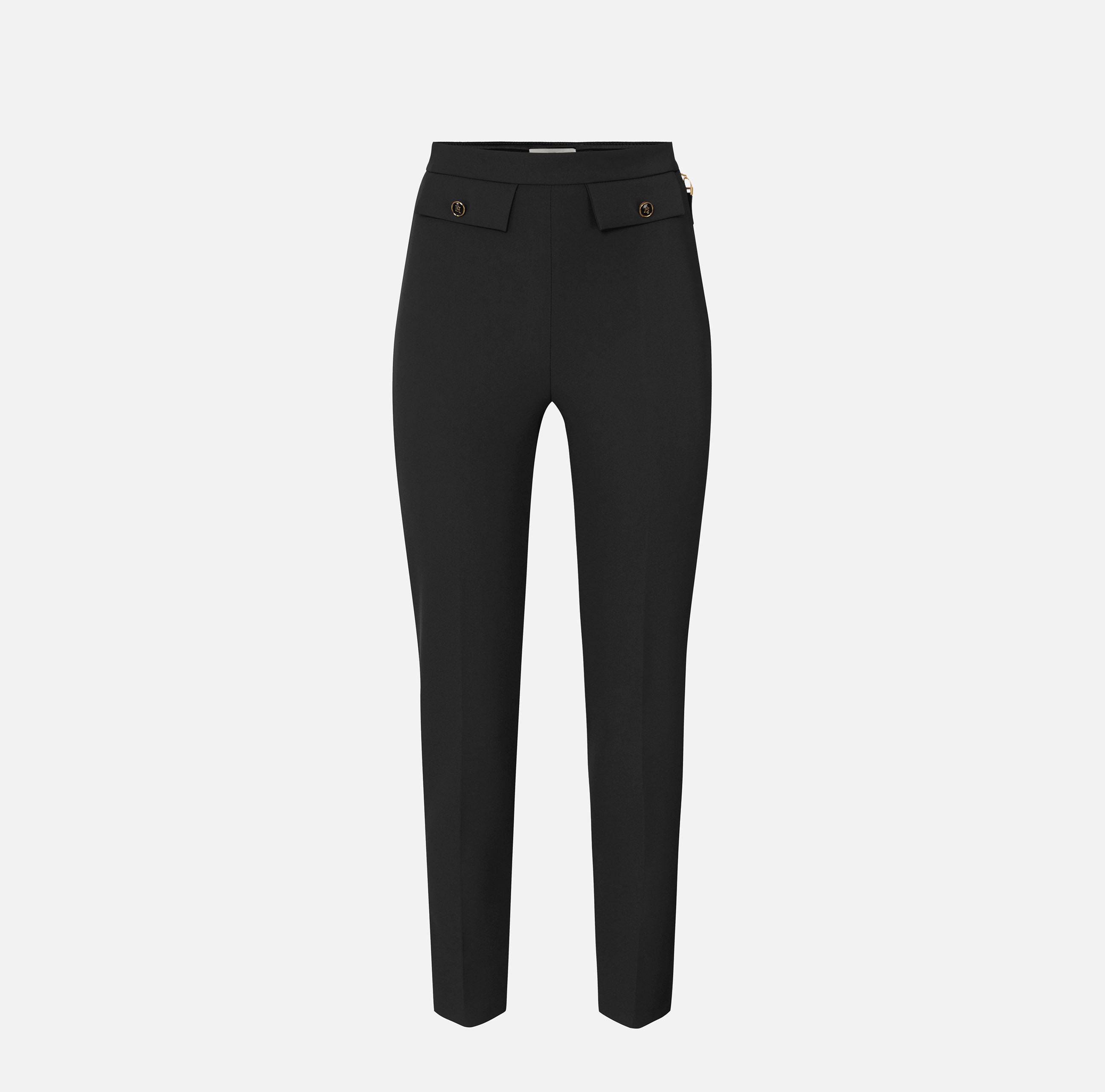 ELISABETTA FRANCHI Pantalone Doppio Crêpe Essential-Nero