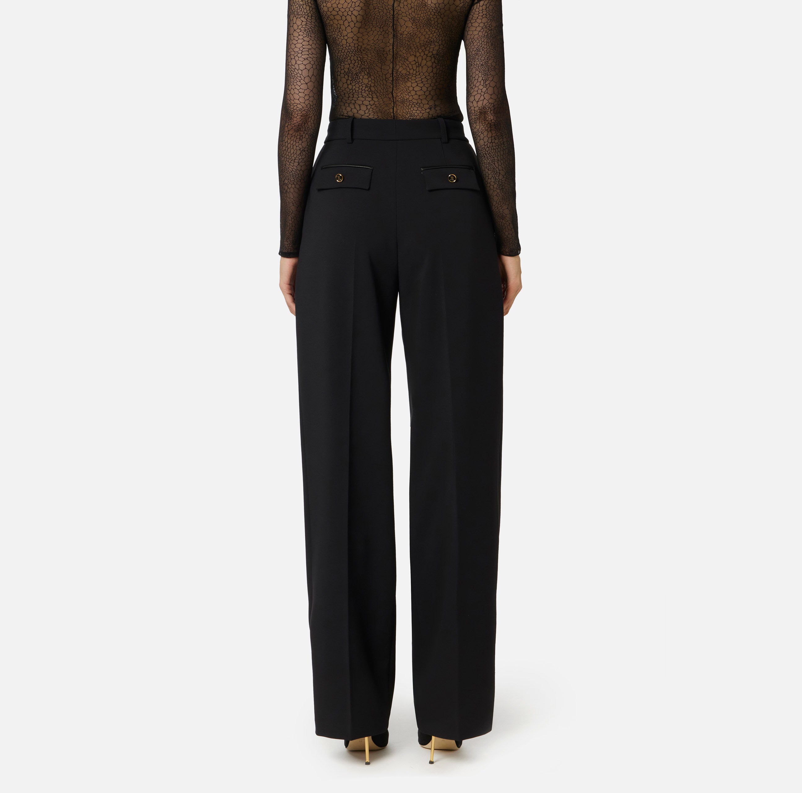 ELISABETTA FRANCHI Pantalone Crêpe Essential Patte-Nero