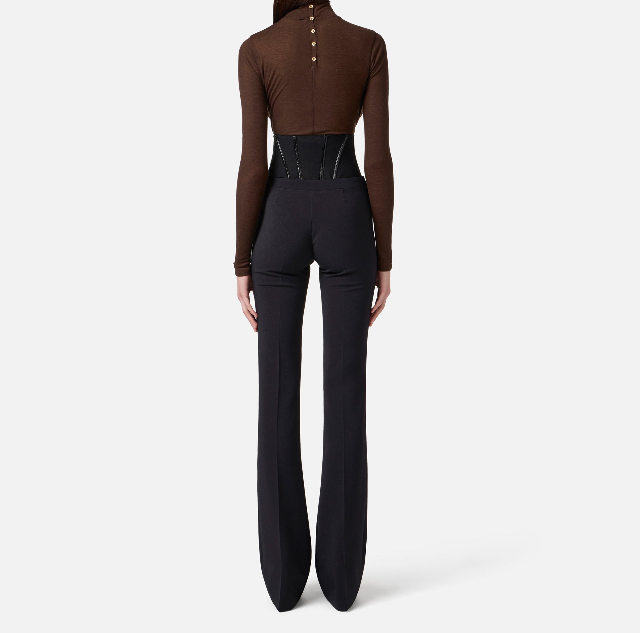 ELISABETTA FRANCHI Pantalone crêpe Ganci-Nero