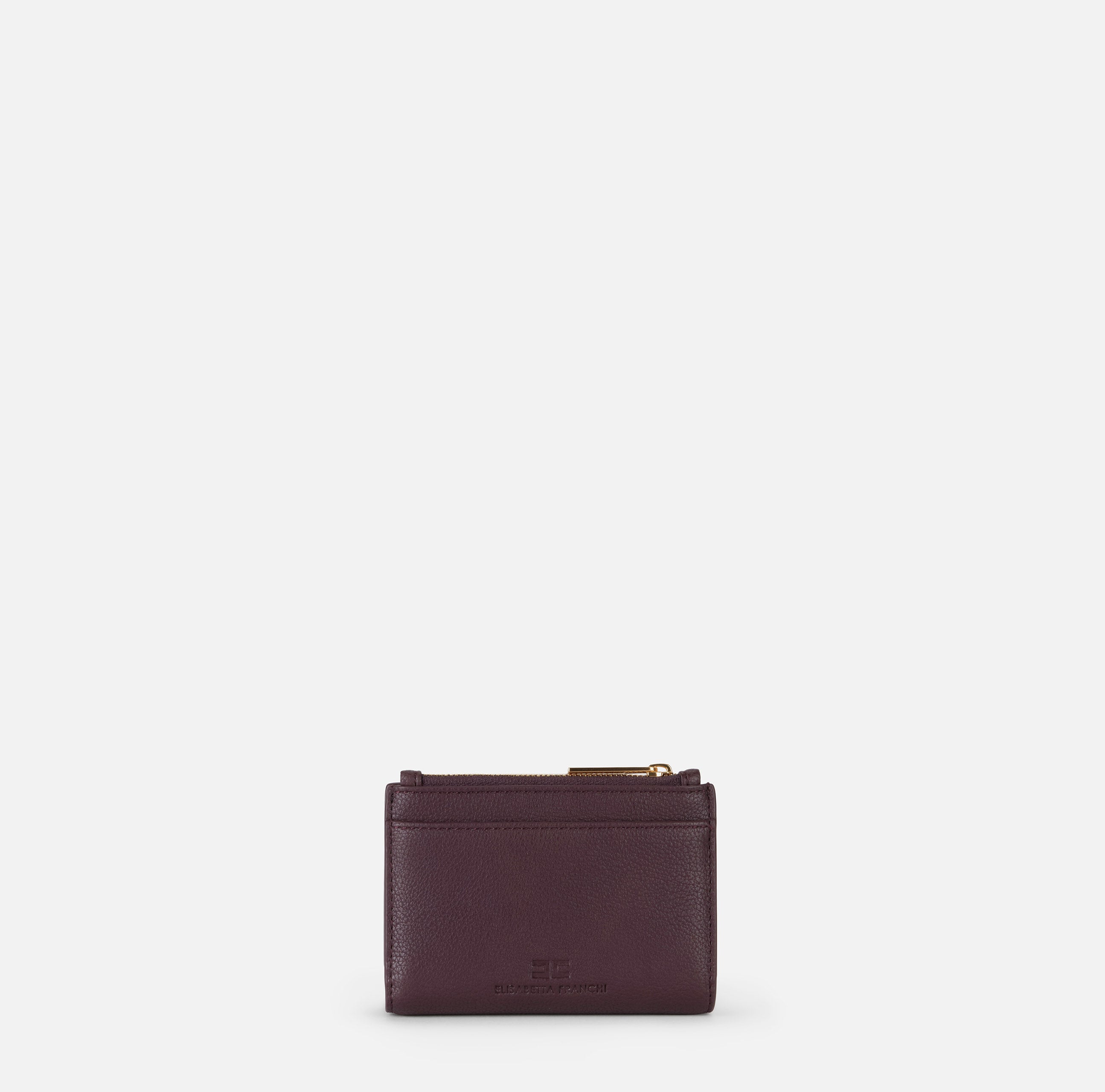 ELISABETTA FRANCHI Portafoglio Placca Logo-Merlot