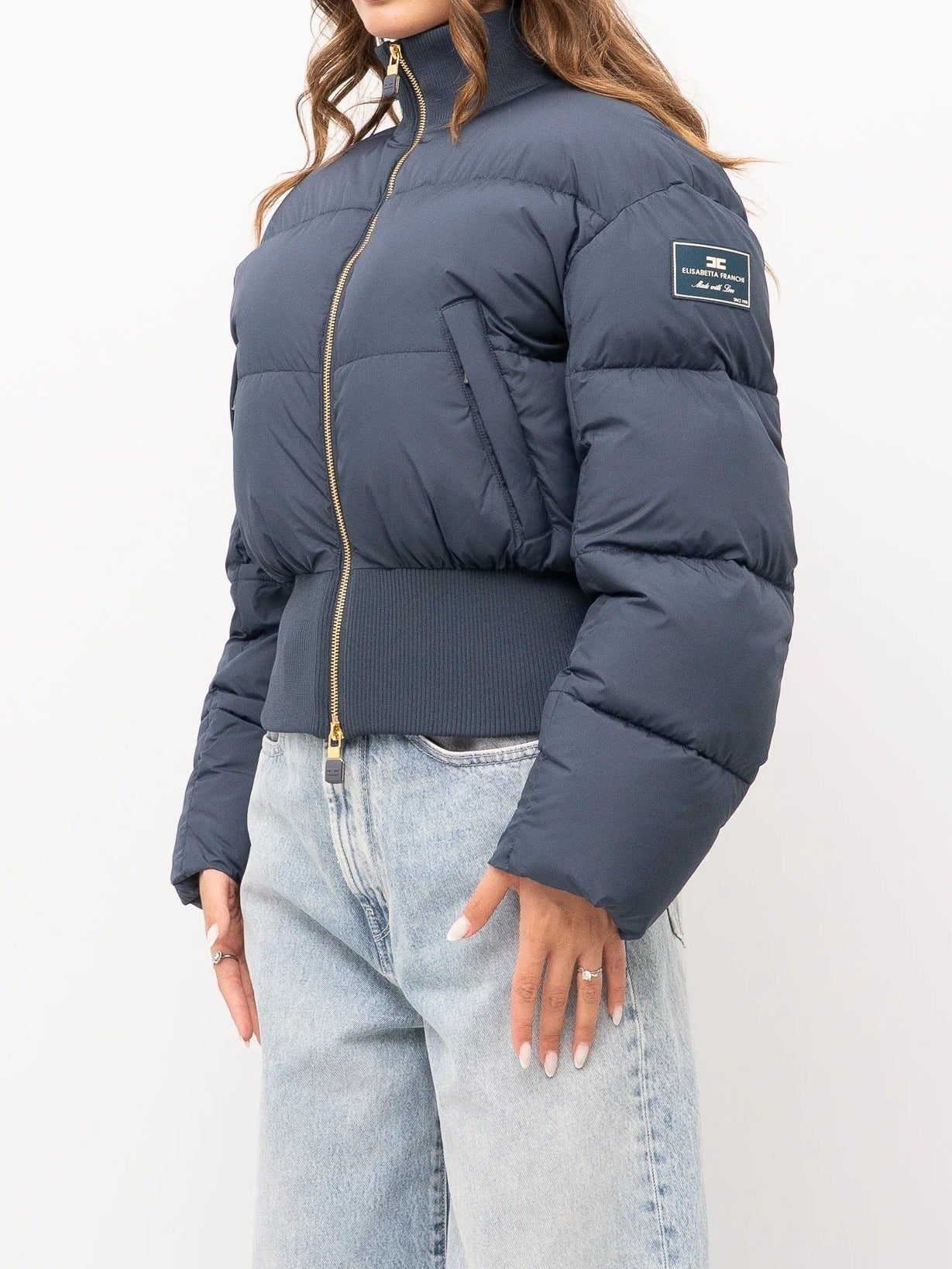 ELISABETTA FRANCHI Piumino Corto Tessuto Tecnico-Twilight