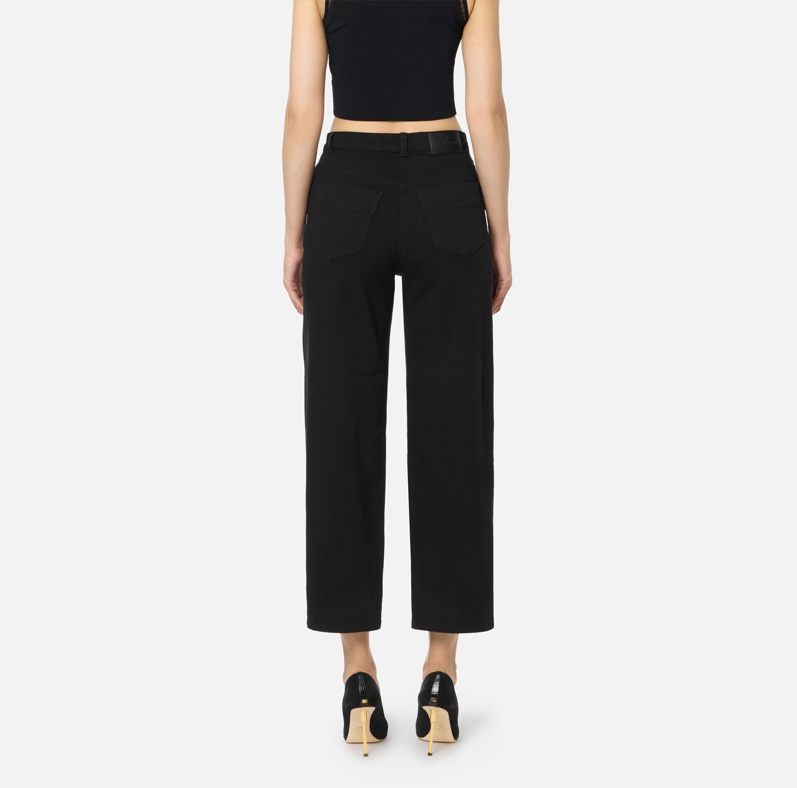 ELISABETTA FRANCHI Jeans Boyfriend Pouch-Nero