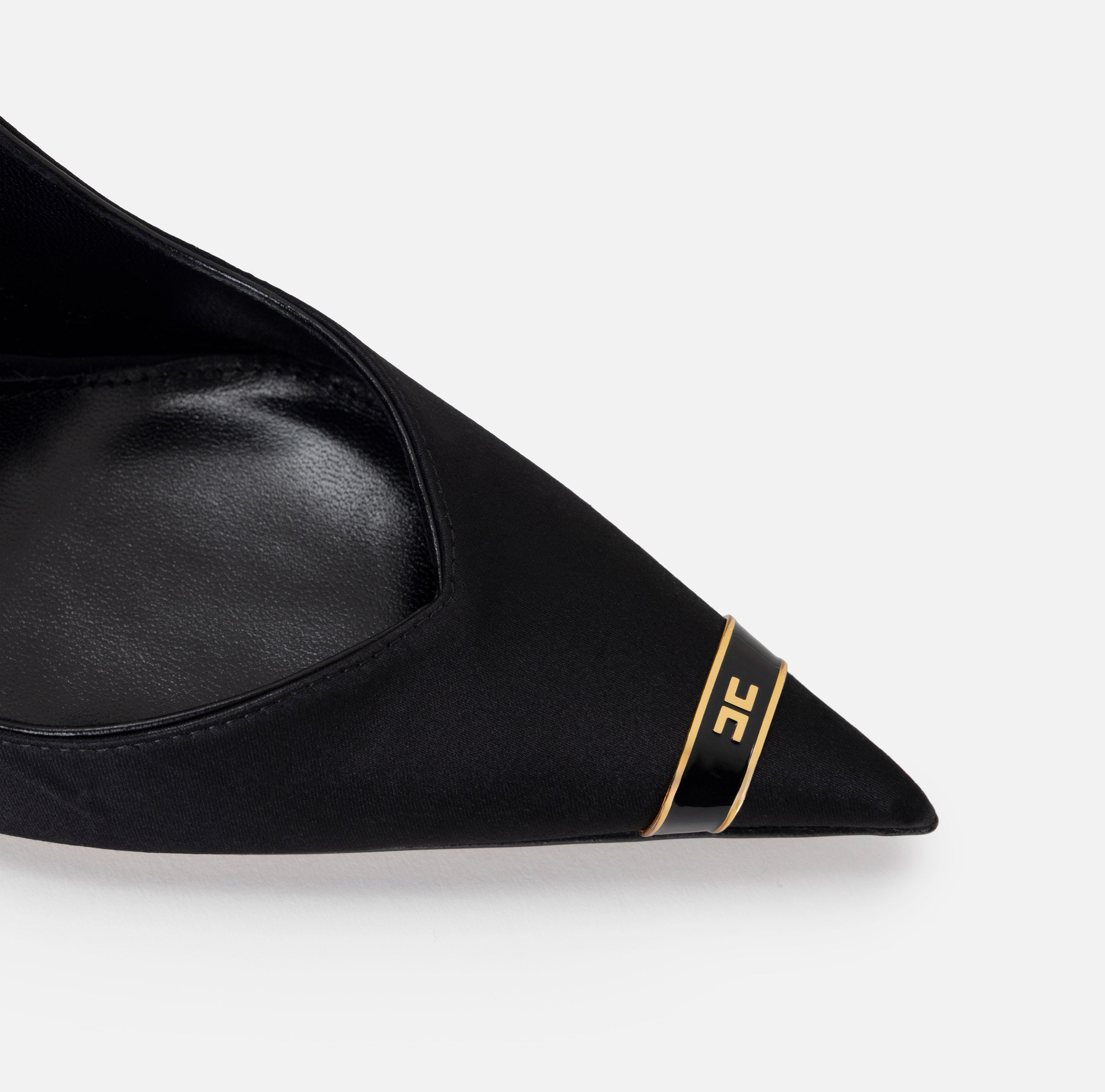 ELISABETTA FRANCHI Décolleté Punta Logo-Nero