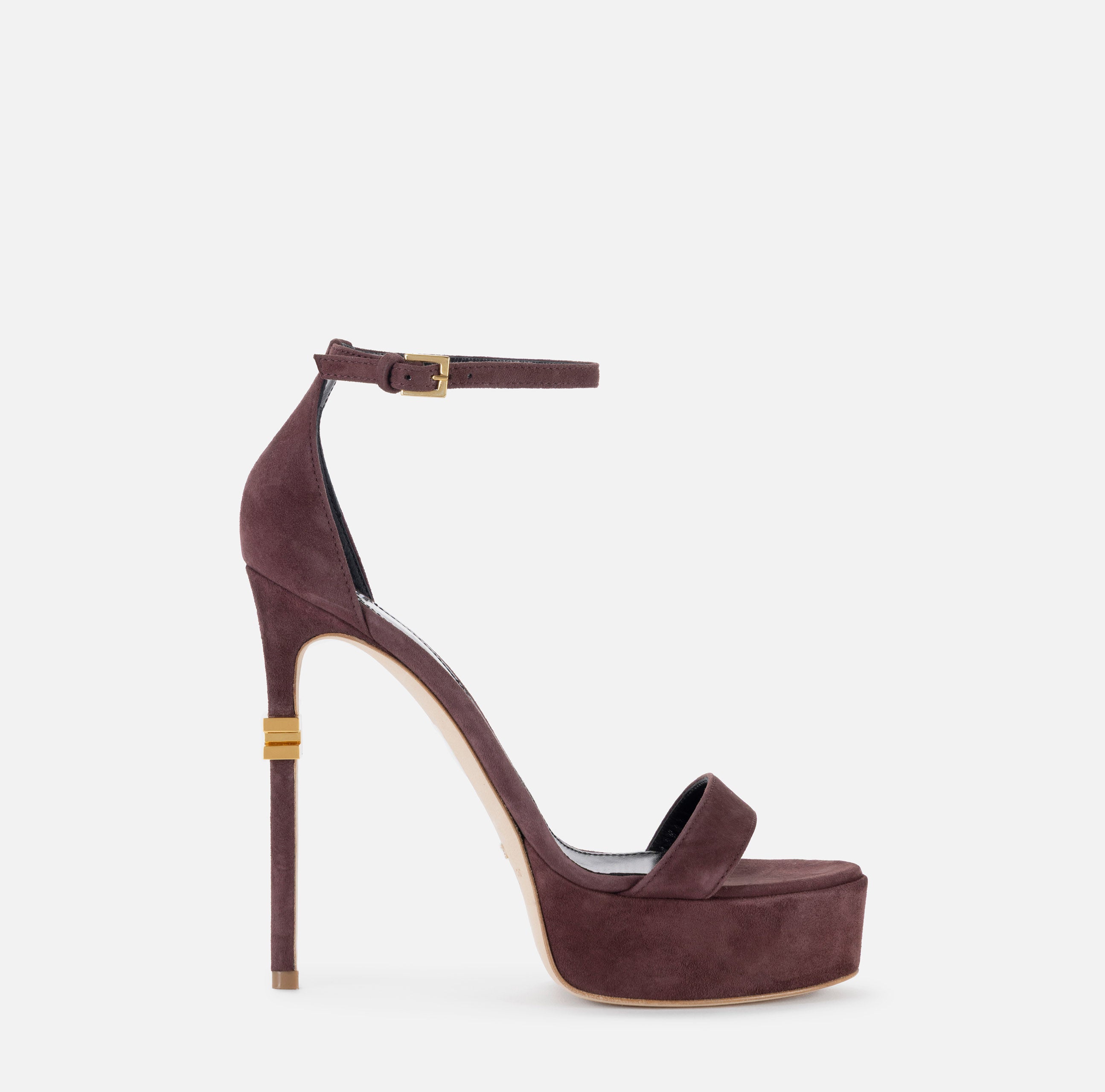 ELISABETTA FRANCHI Sandalo Suede Plateau-Merlot