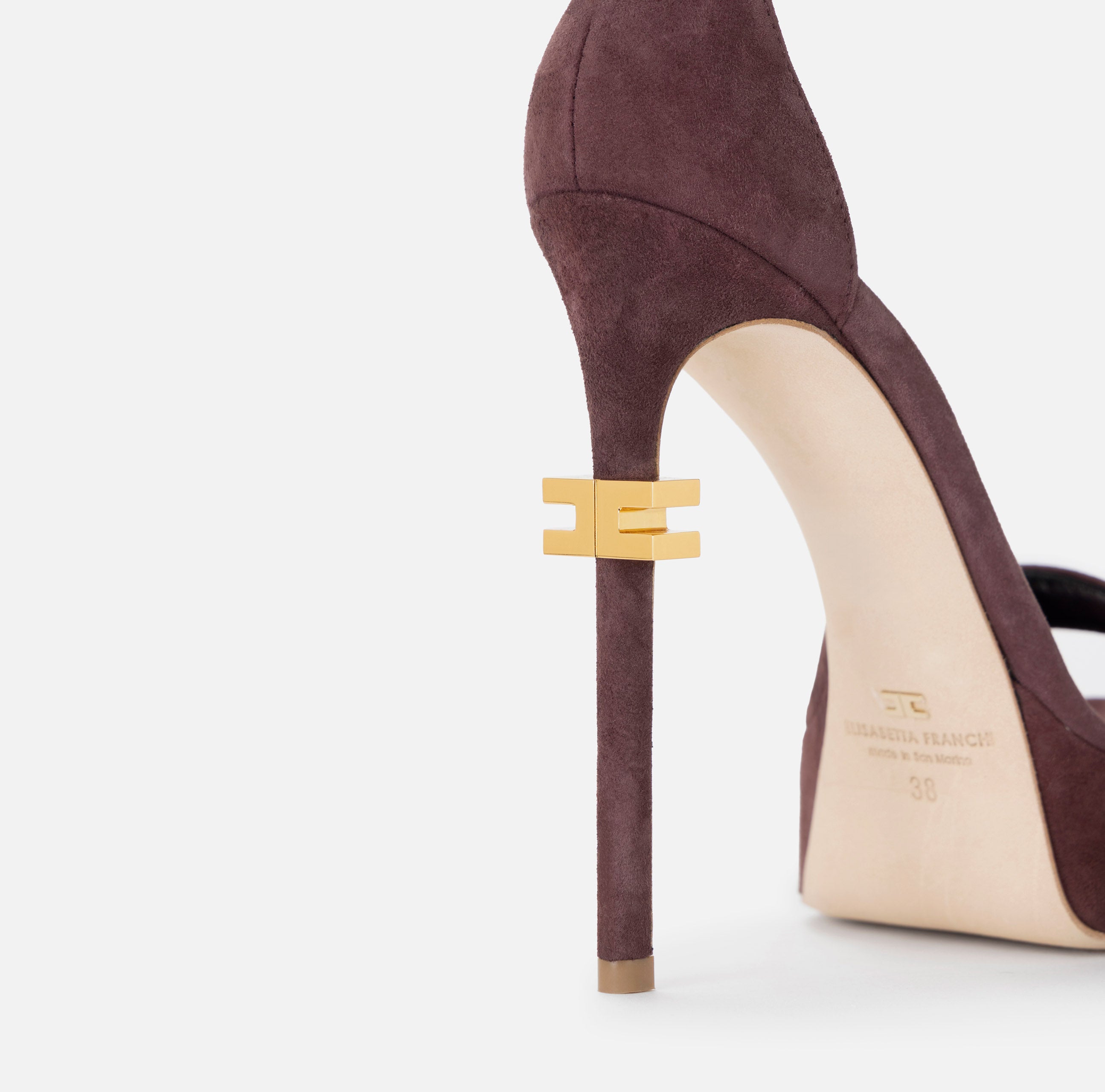 ELISABETTA FRANCHI Sandalo Suede Plateau-Merlot