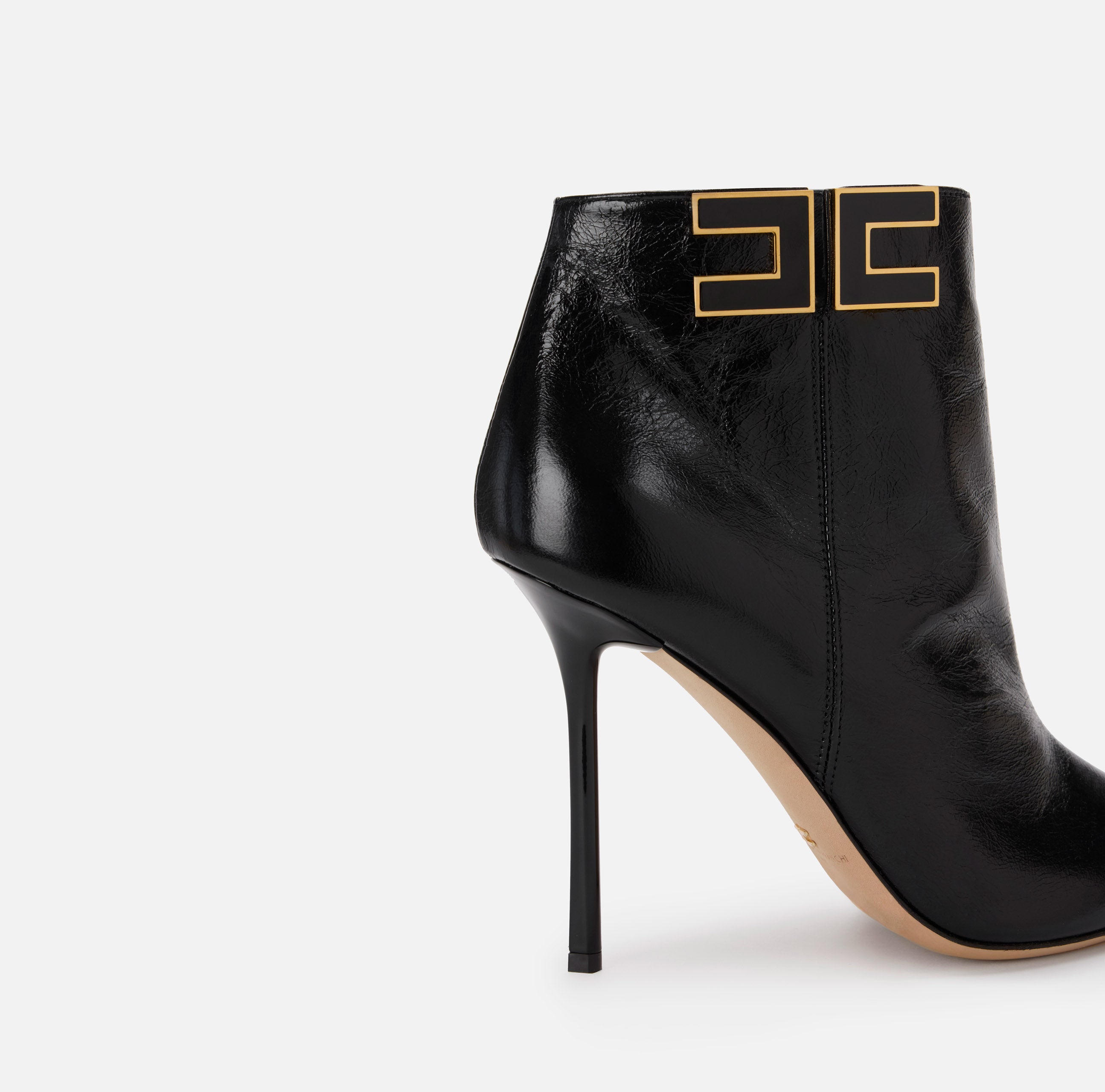 ELISABETTA FRANCHI Stivaletto Pelle Logo-Nero