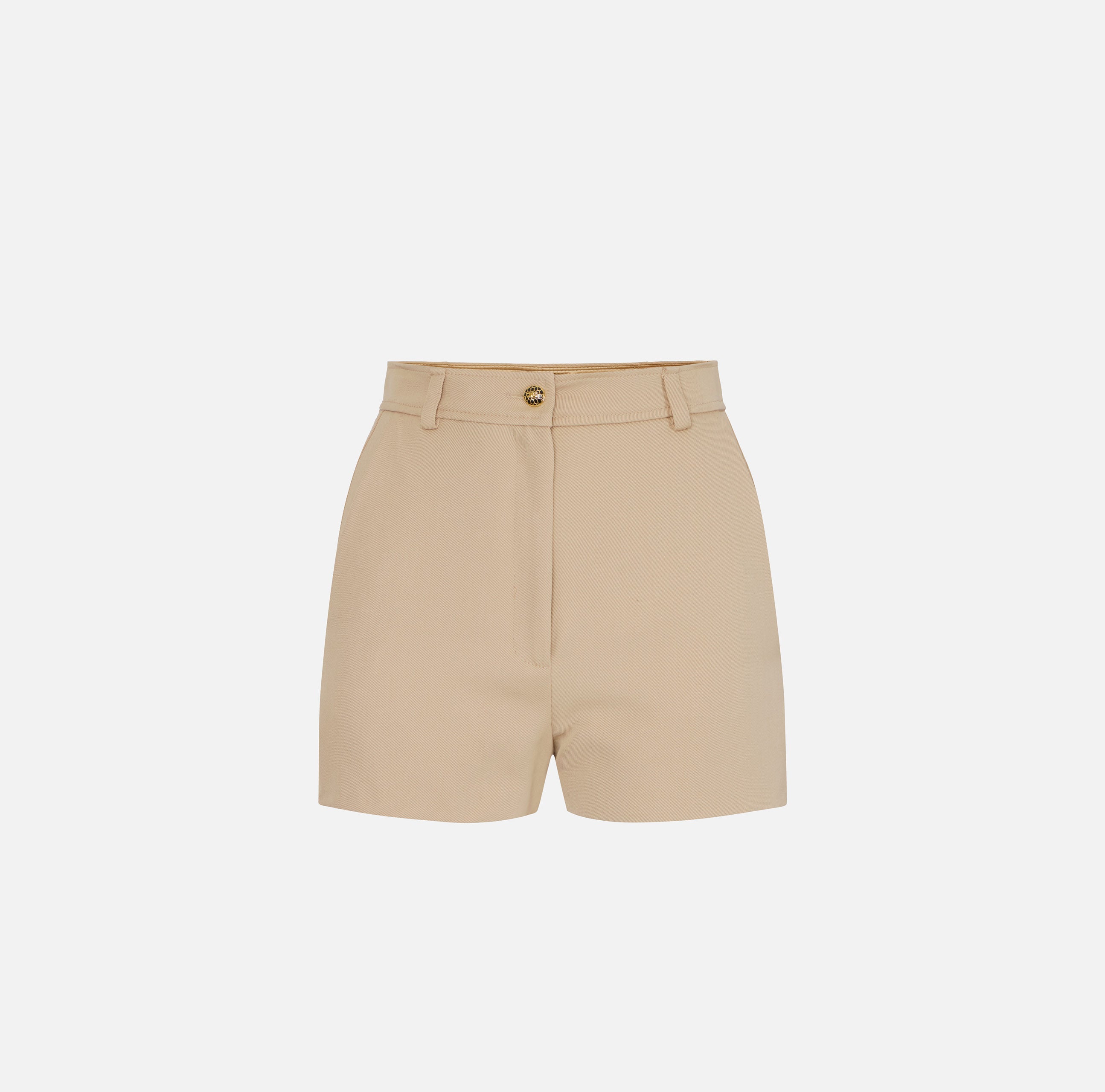 ELISABETTA FRANCHI Shorts Gabardina Cotone-Honey