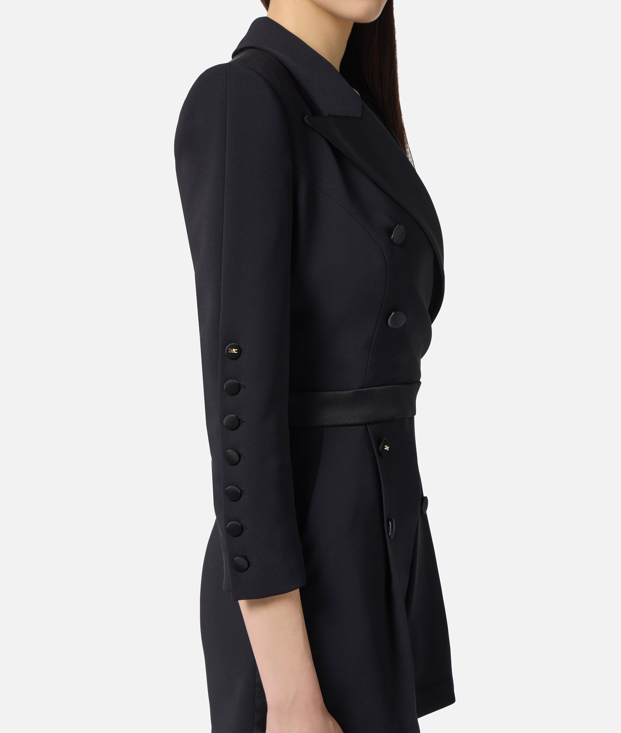 ELISABETTA FRANCHI Tuta Corta crêpe Raso-Nero