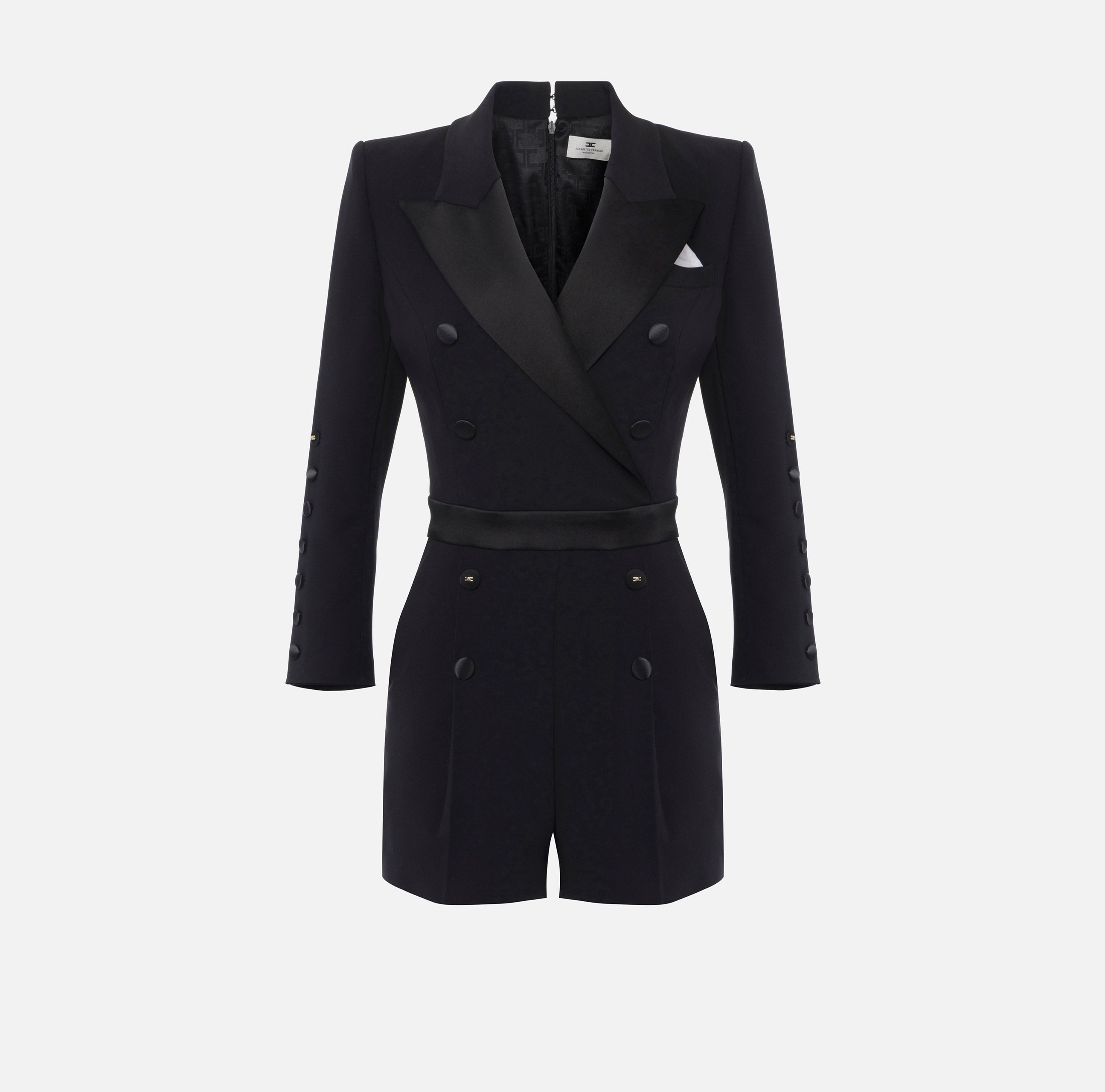 ELISABETTA FRANCHI Tuta Corta crêpe Raso-Nero