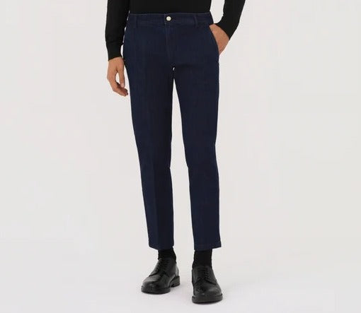 ENTRE AMIS Pantalone Uomo Tasca America Slim Denim-Blue