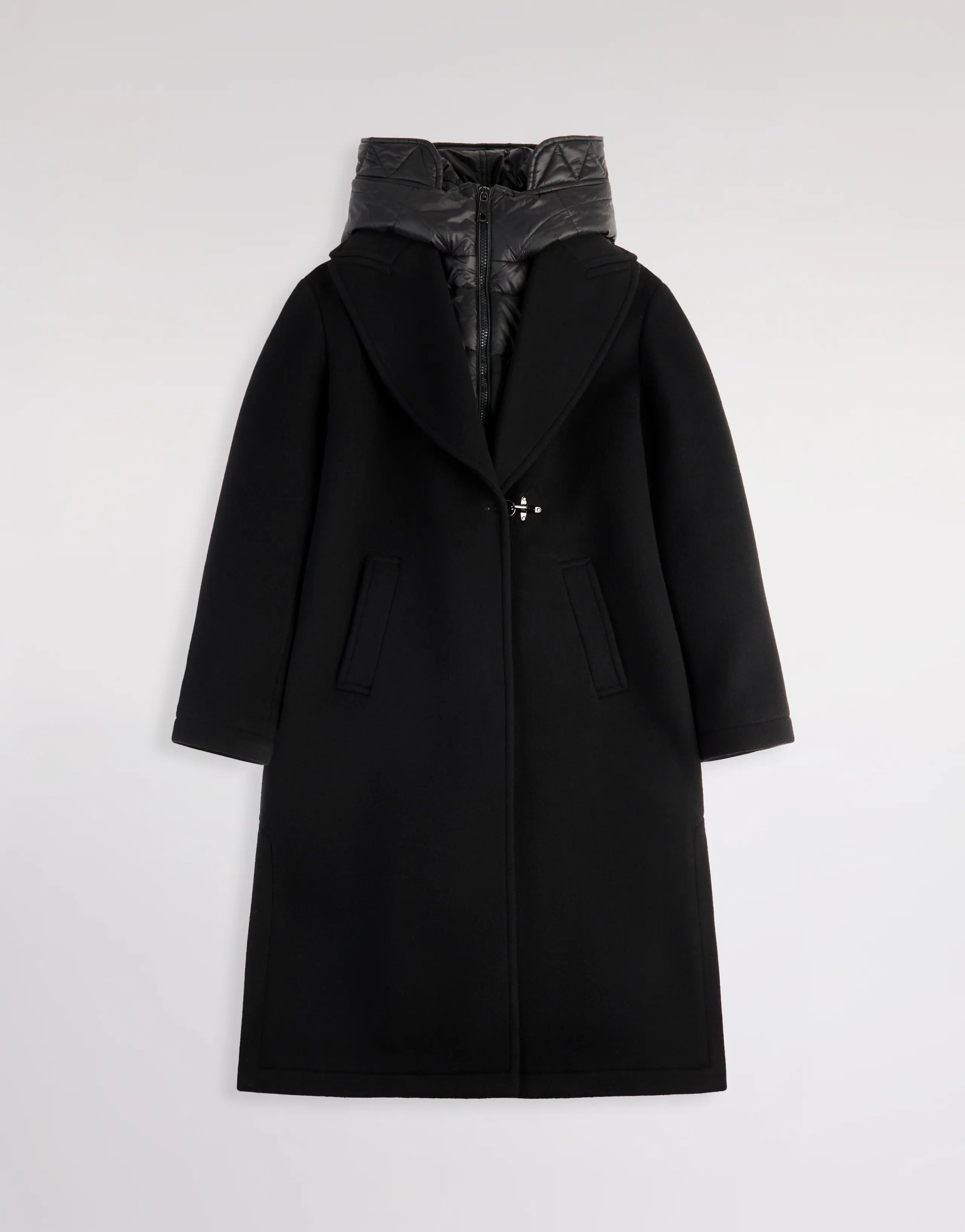 FAY Cappotto Donna Double Front Lana Cashmere-Nero