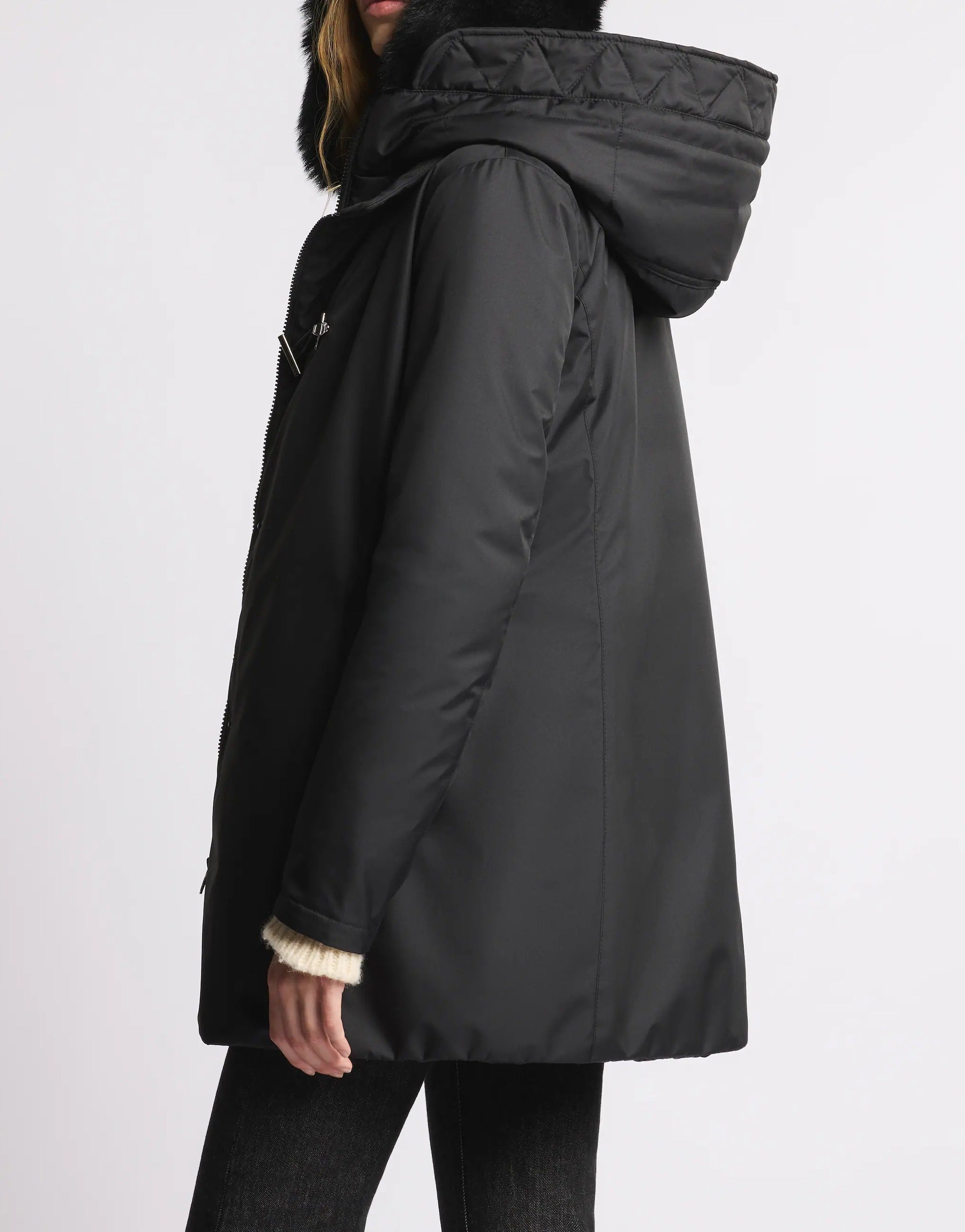 FAY CAPPOTTO Donna TOGGLE Double FRONT Tecnico-Nero