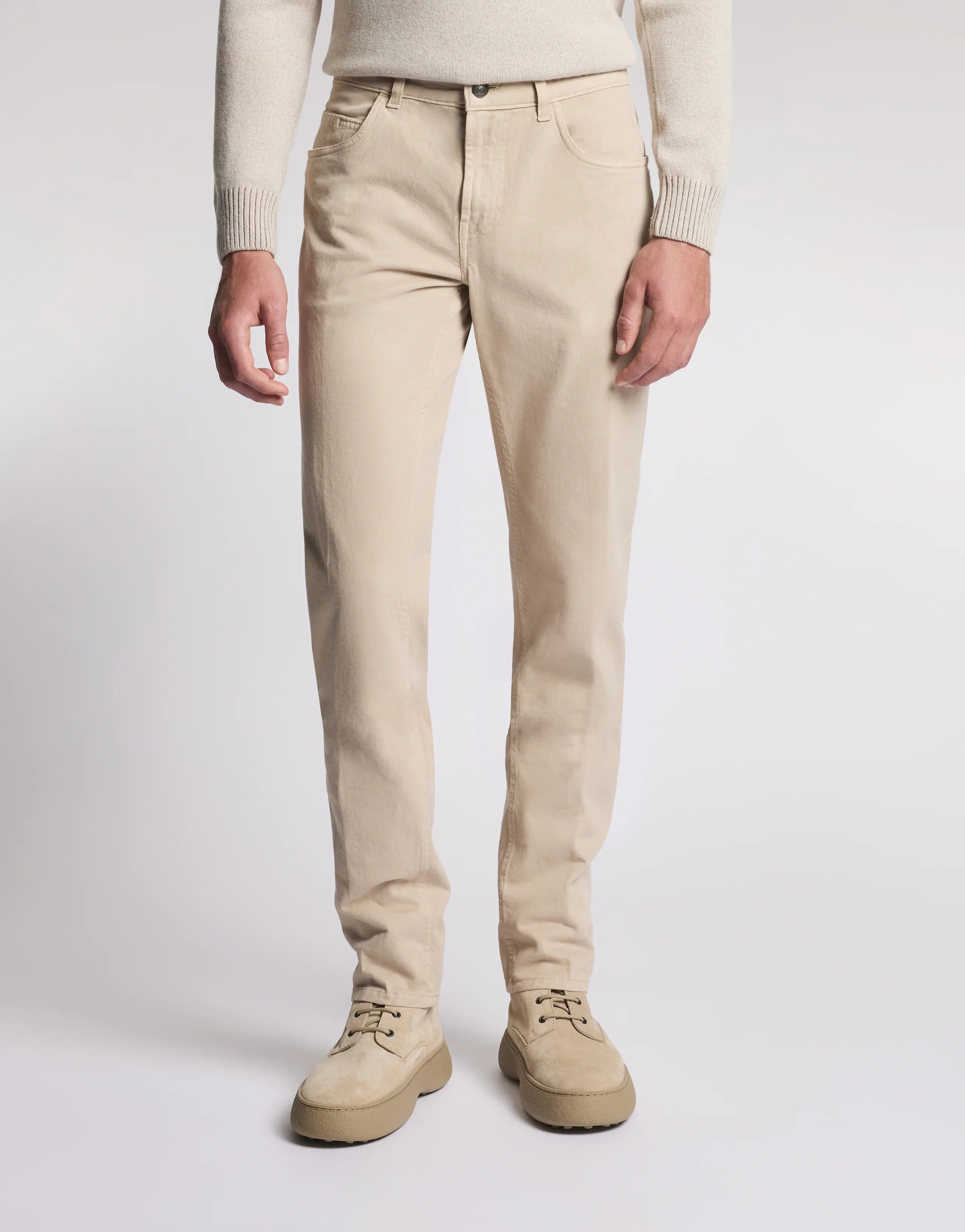 FAY Pantalone Uomo Capri Gabardina 5 tasche-Frumento