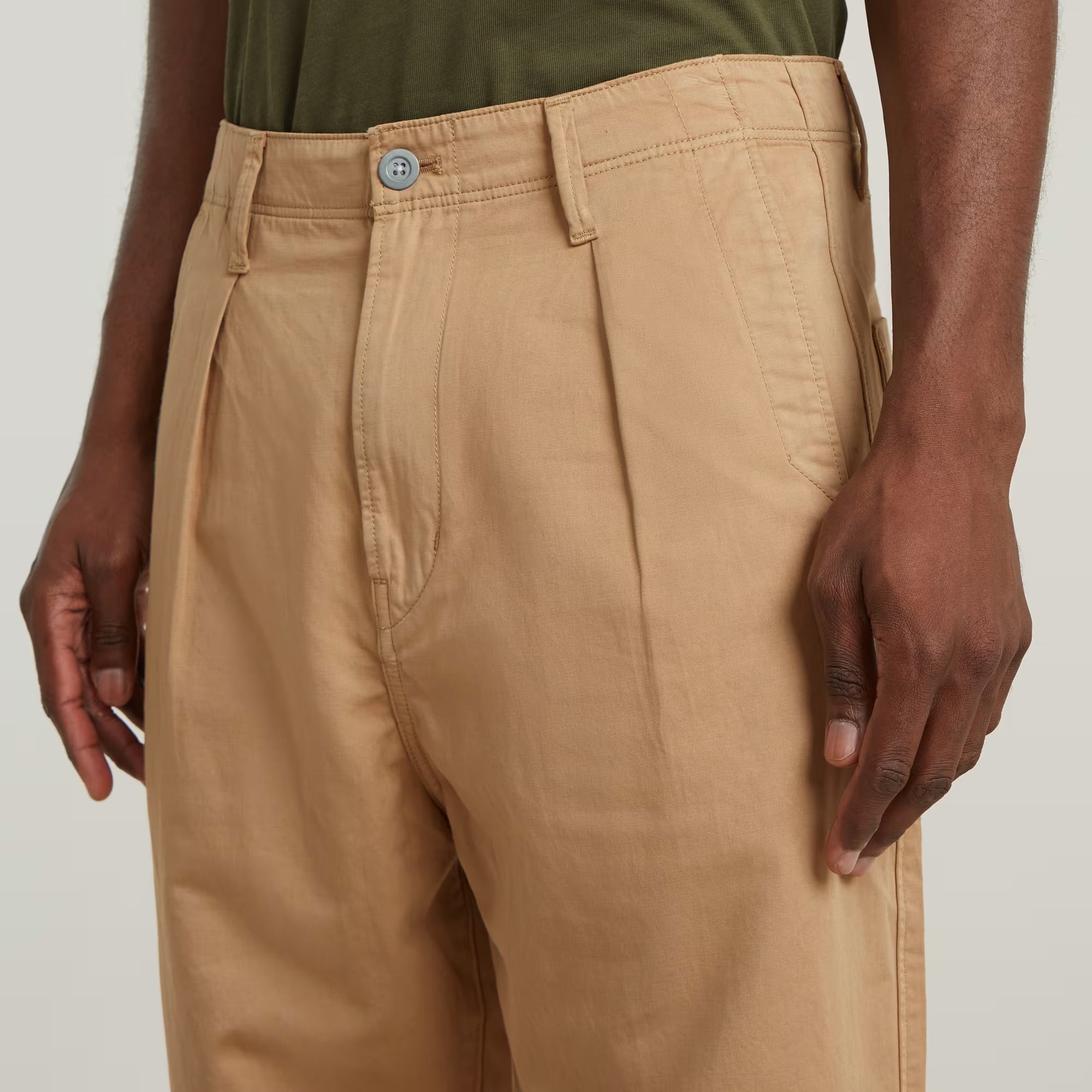 G-STAR RAW Pantalone Uomo Pleated Chino Relaxed Tapered-Lion Gd