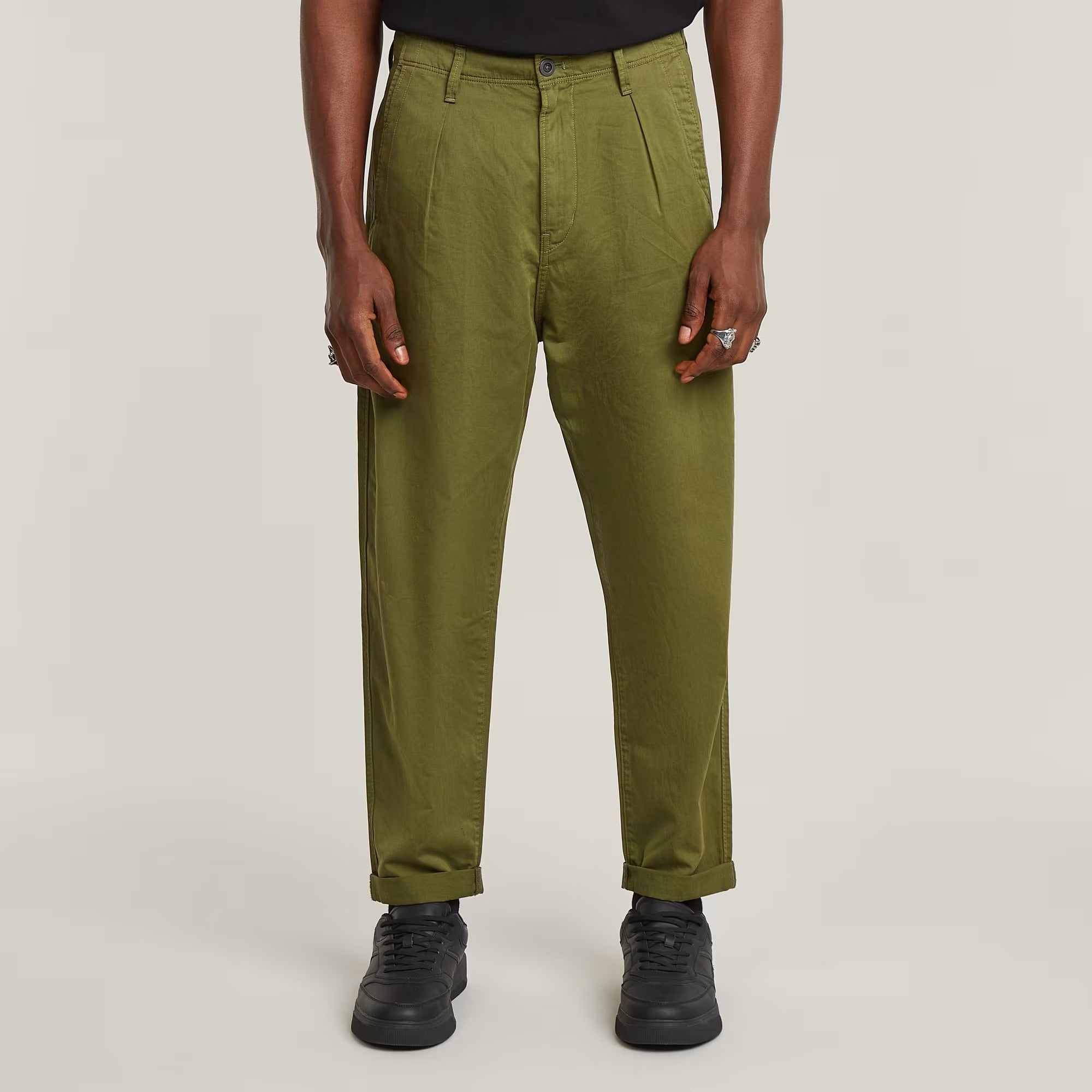 G-STAR RAW Pantalone Uomo Pleated Chino Relaxed Tapered-Mayfly