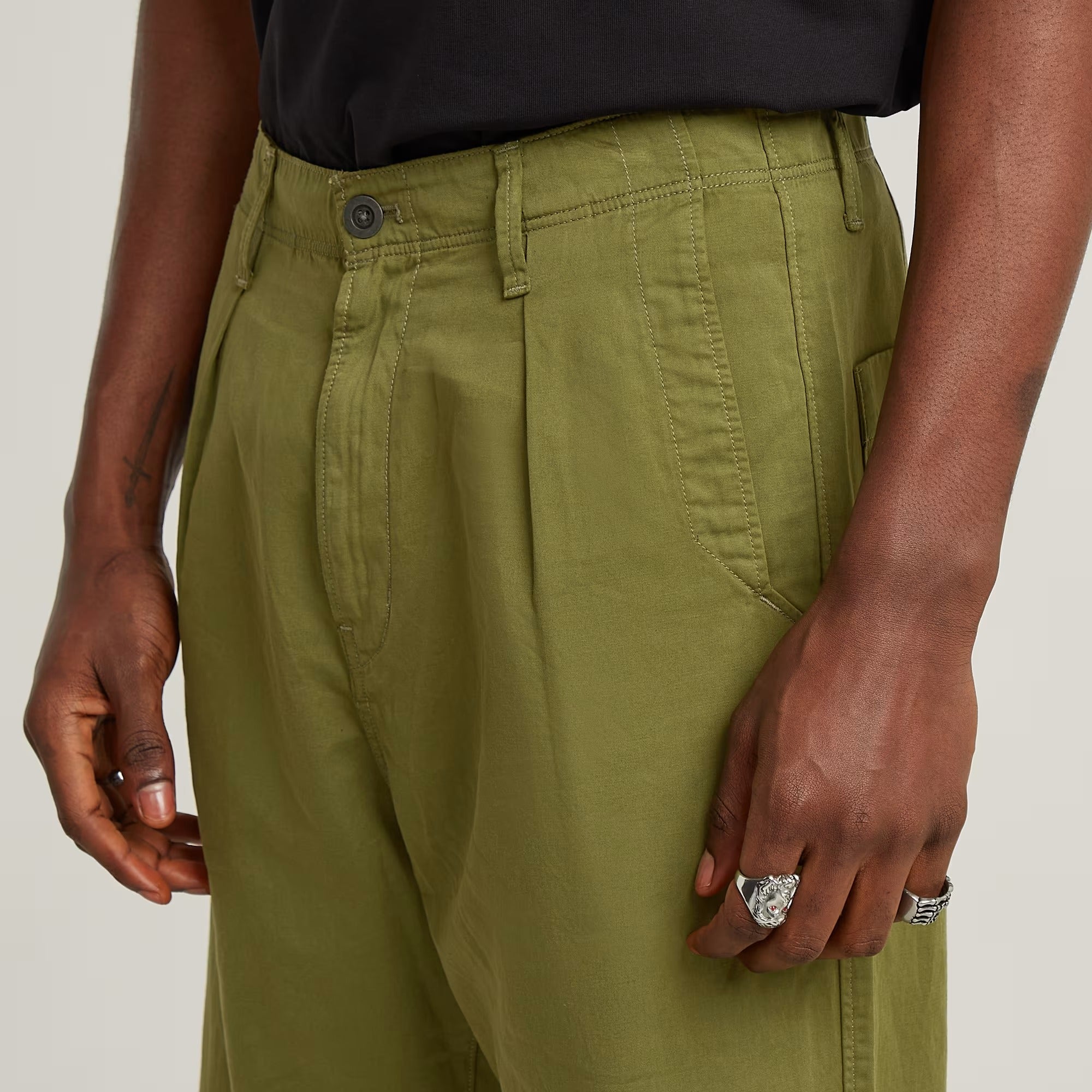 G-STAR RAW Pantalone Uomo Pleated Chino Relaxed Tapered-Mayfly