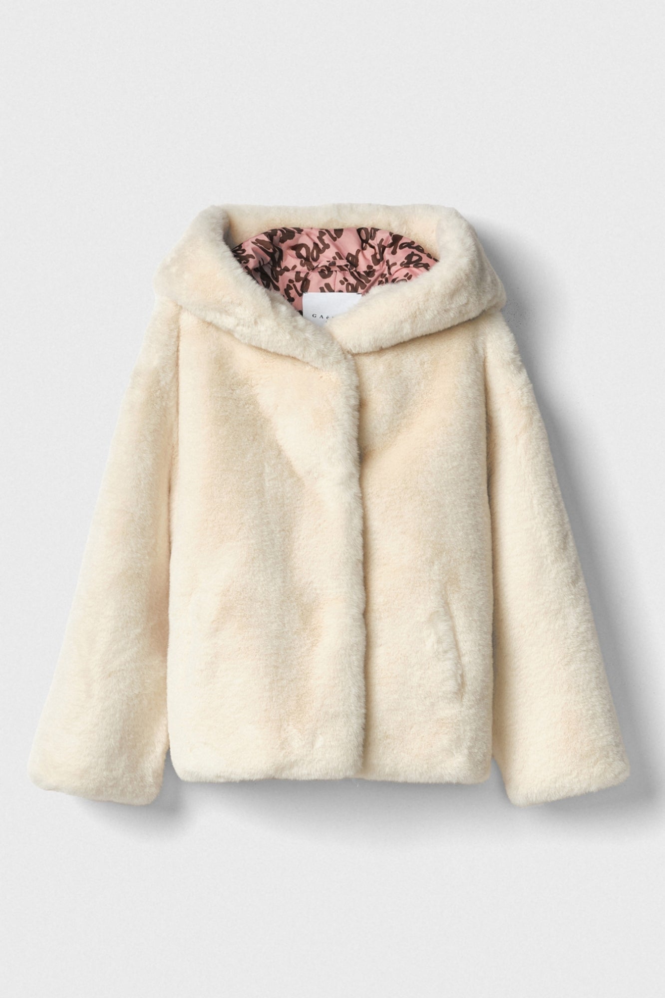 GAELLE PARIS Giacca Donna Ecopelliccia Cappuccio-Burro