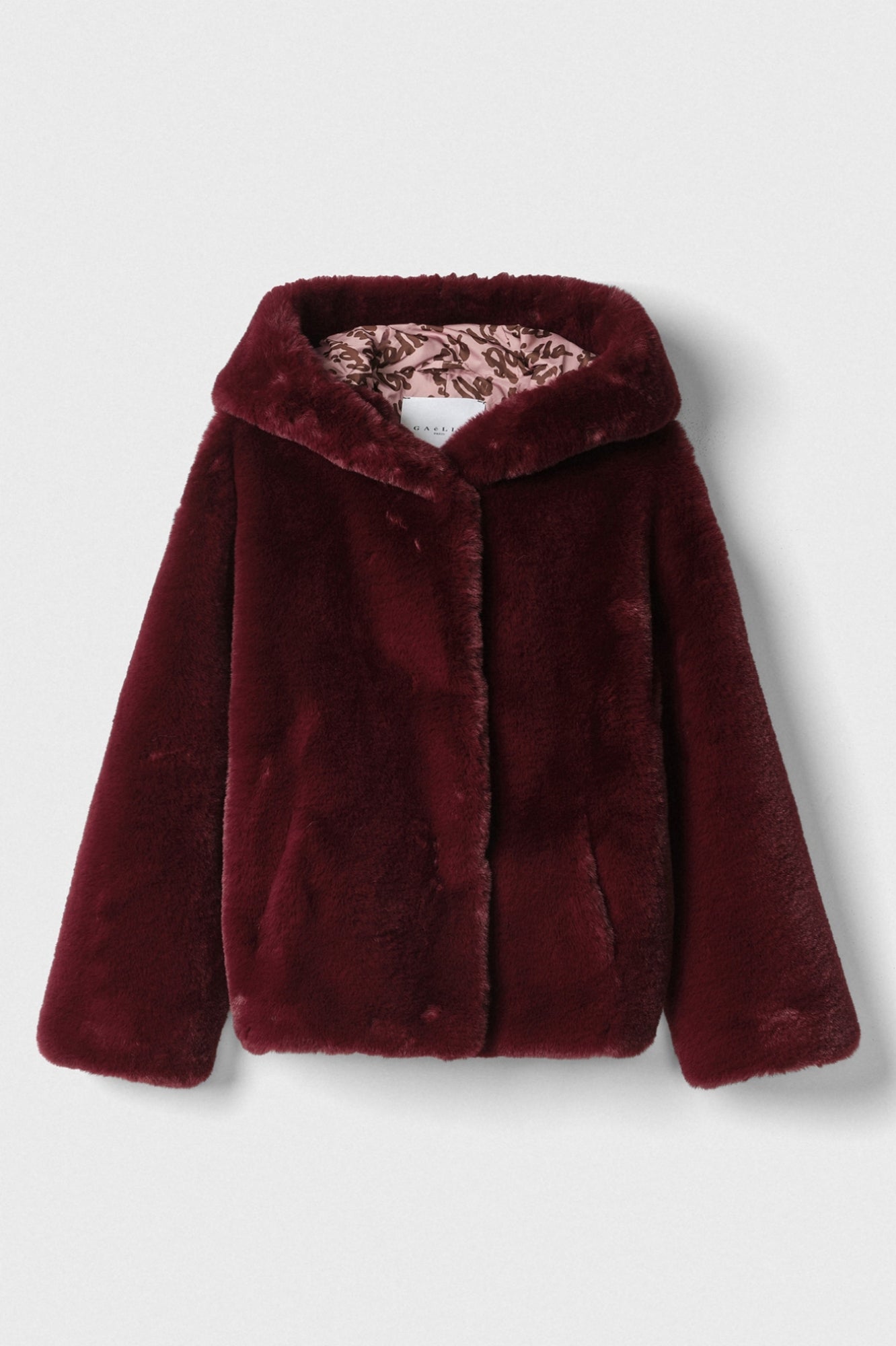 GAELLE PARIS Giacca Donna Ecopelliccia Cappuccio-Mosto