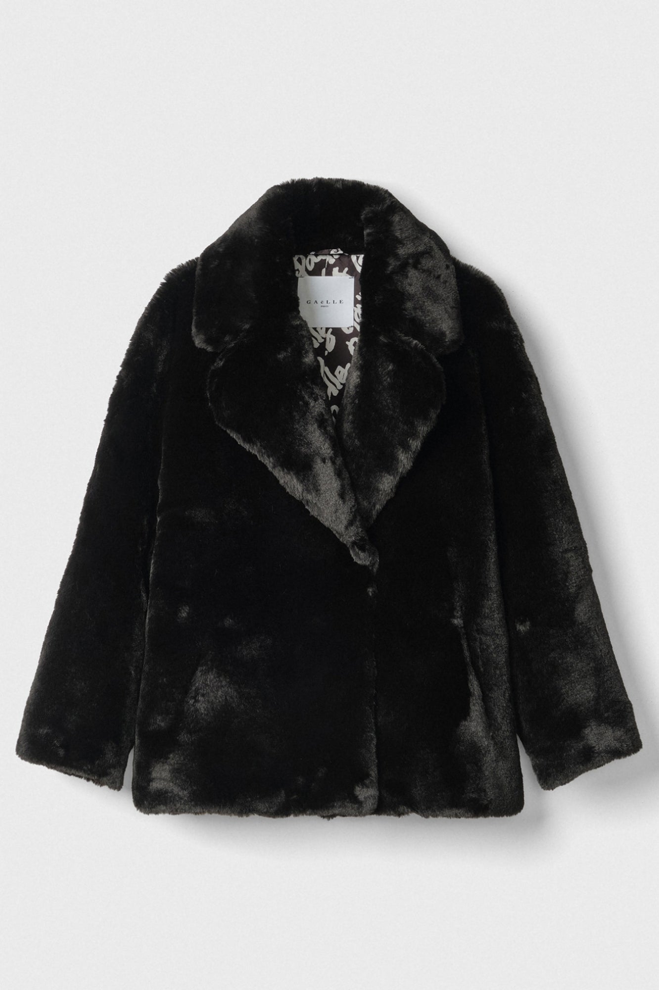 GAELLE PARIS Giacca Donna Ecopelliccia Revers-Nero