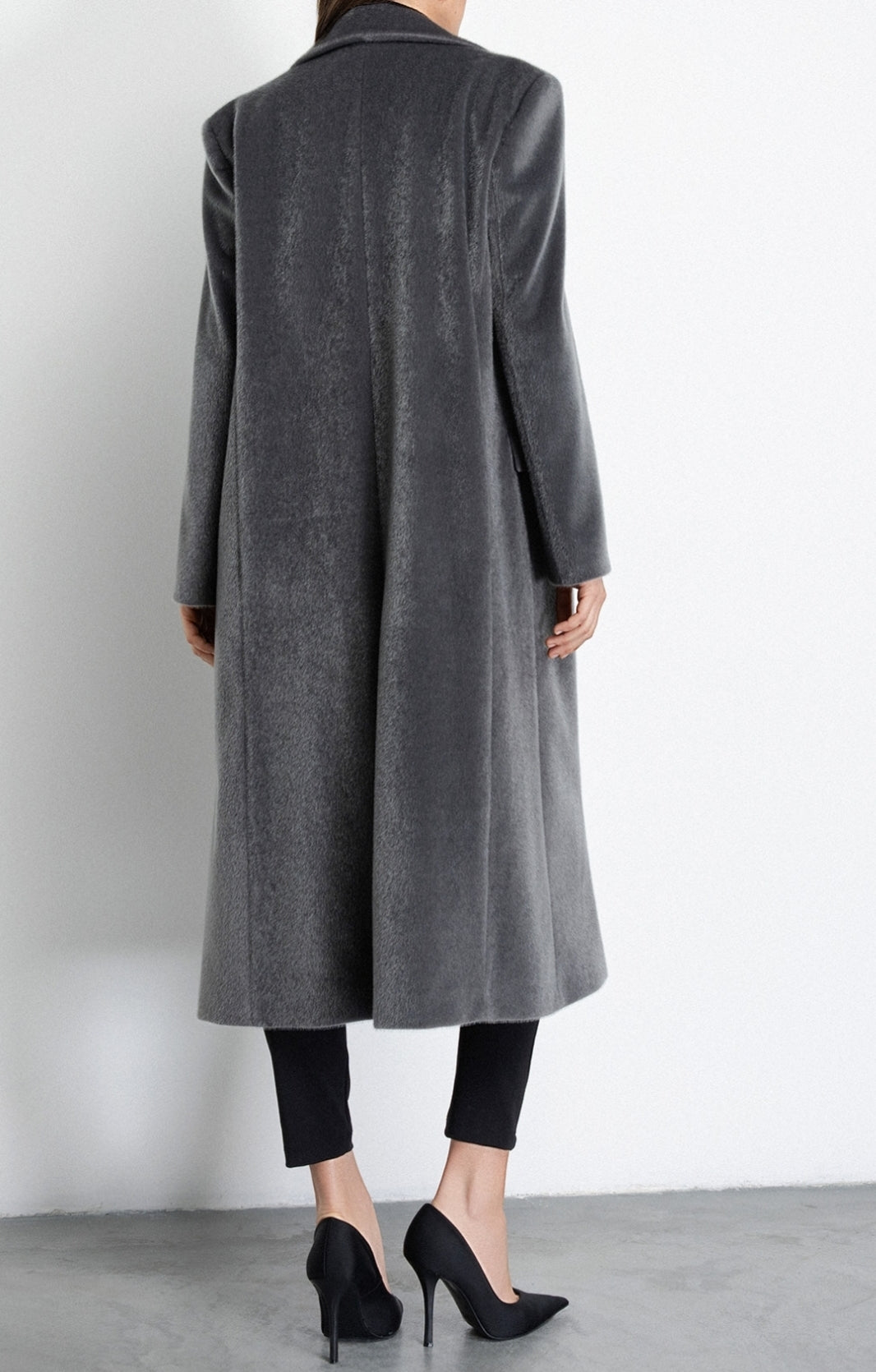 GAELLE PARIS Cappotto Donna Lungo Doppiopetto-Grigio Ferro
