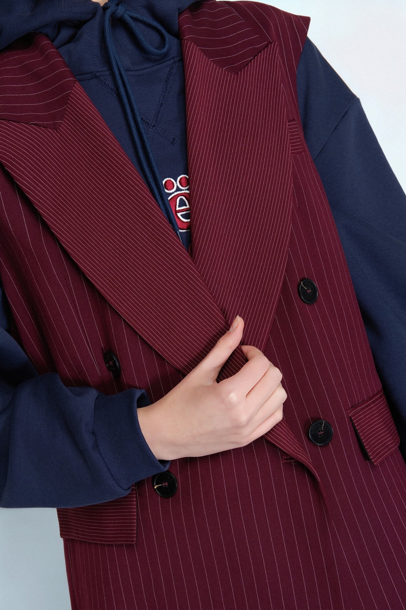 GAELLE PARIS Gilet Donna Twill Gessato-Mosto