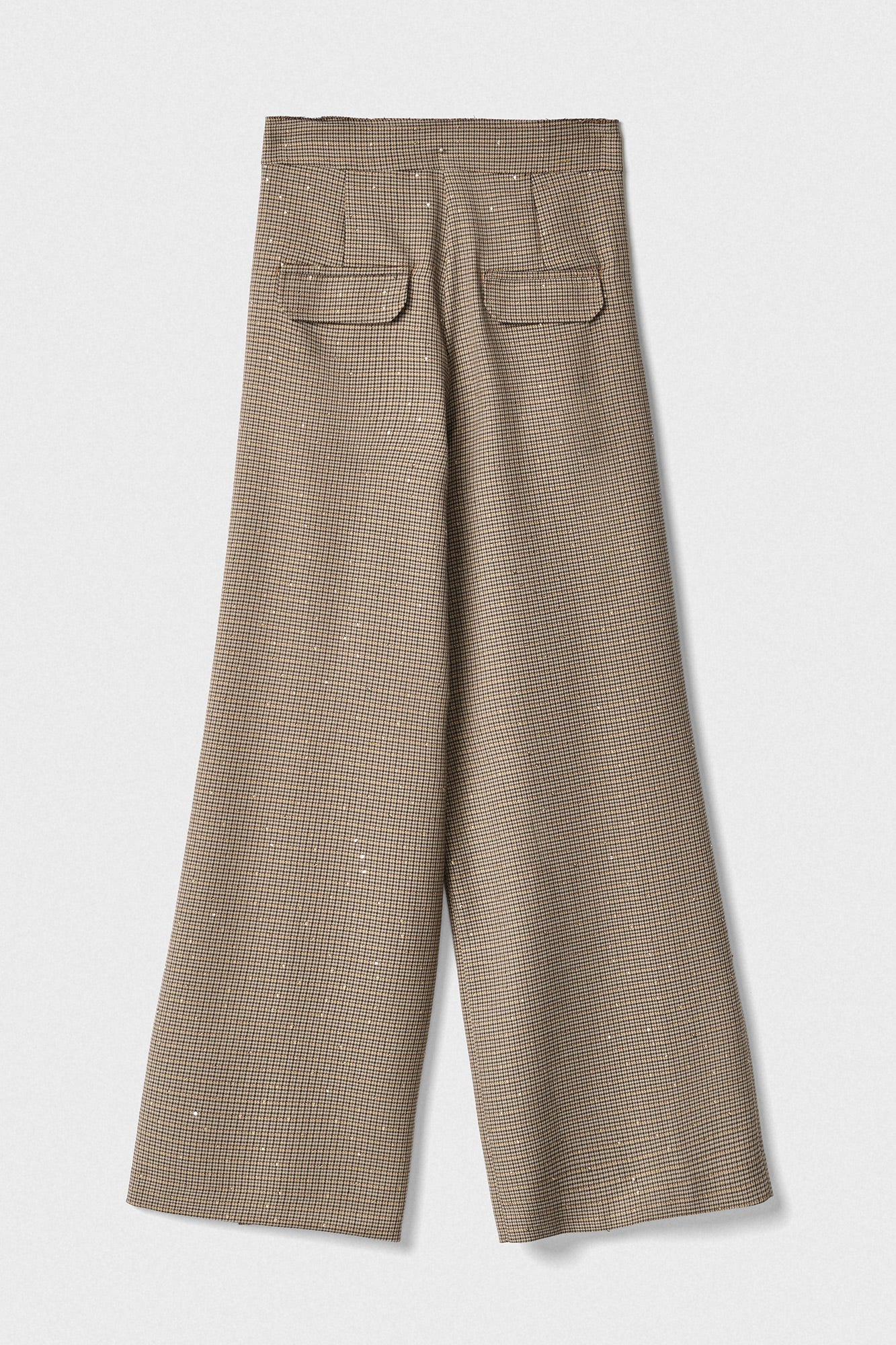 GAELLE PARIS Pantalone Donna Dritto Quadretti-Cammello