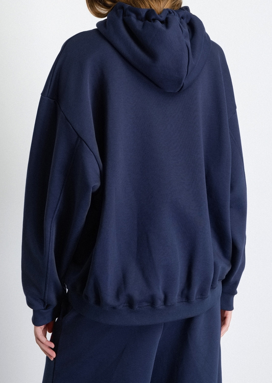 GAELLE PARIS Felpa Donna Cappuccio Cotone Ricamo Logo-Blu Scuro