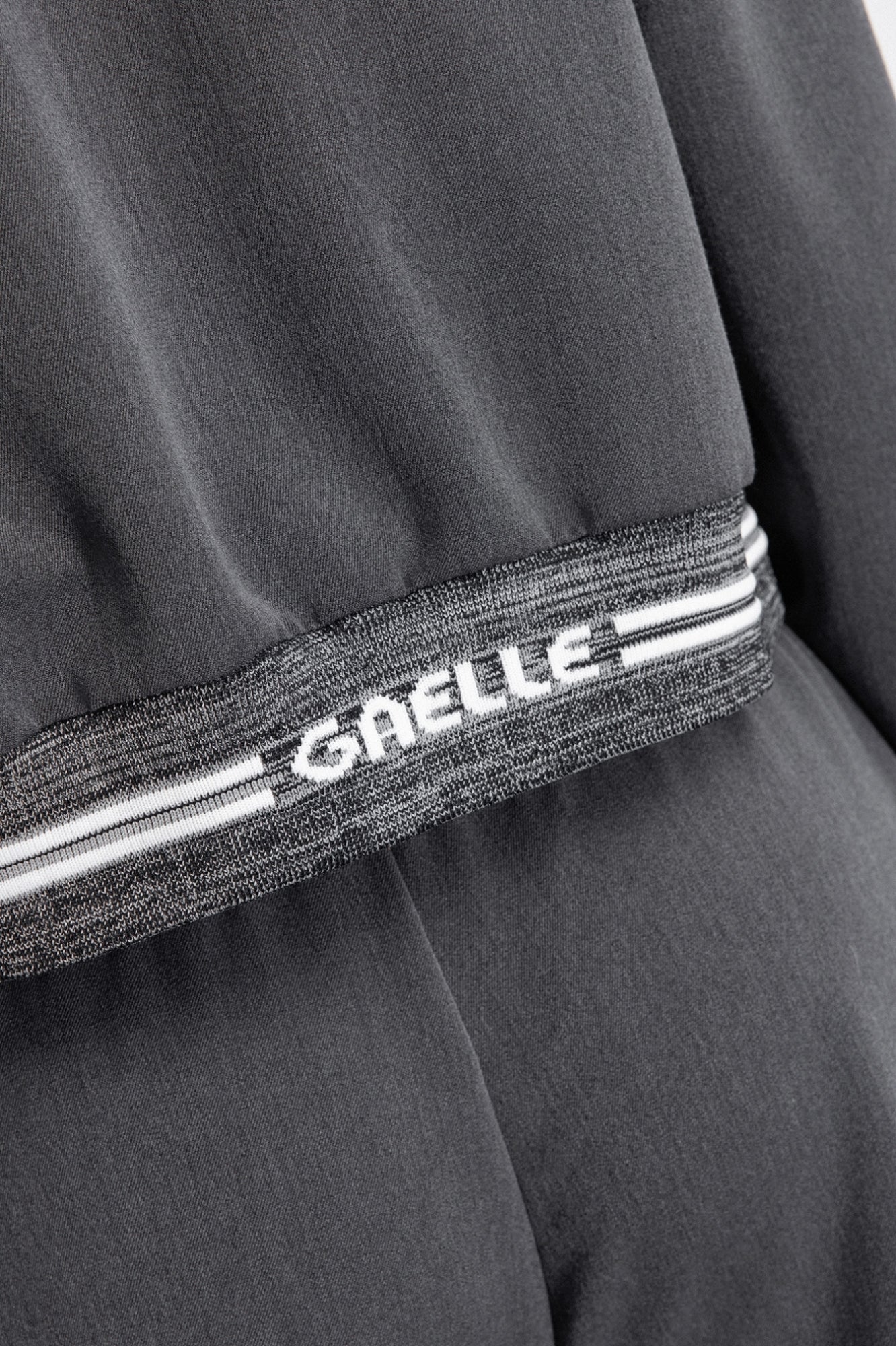 GAELLE PARIS Felpa Donna Cropped Zip Logo Jacquard-Grigio Ferro
