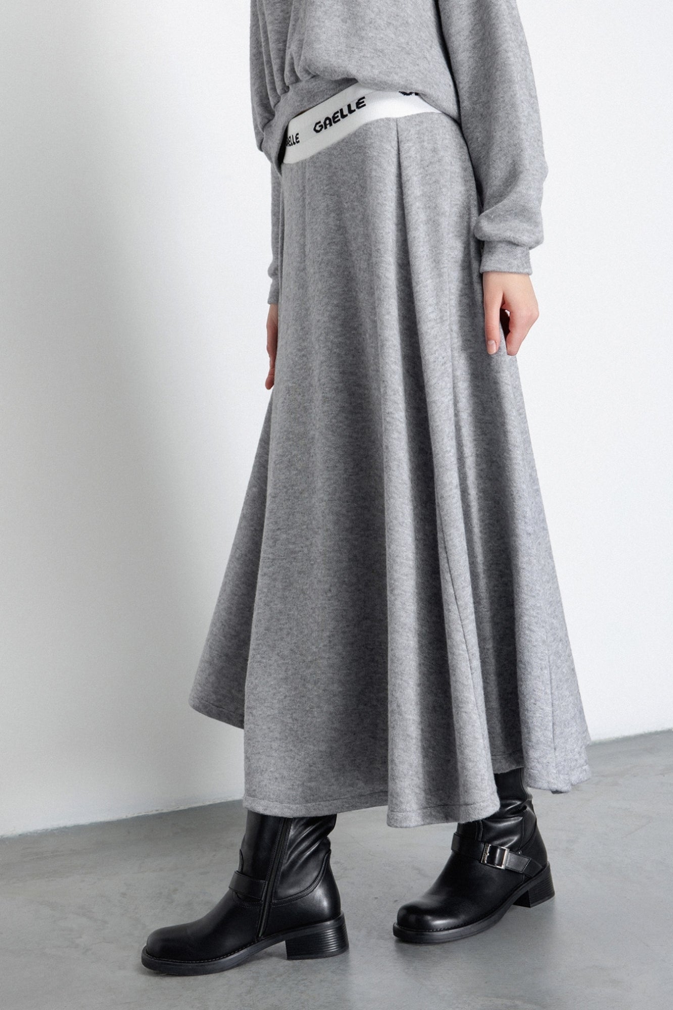 GAELLE PARIS GONNA Donna Midi Semiruota-Grigio Ferro
