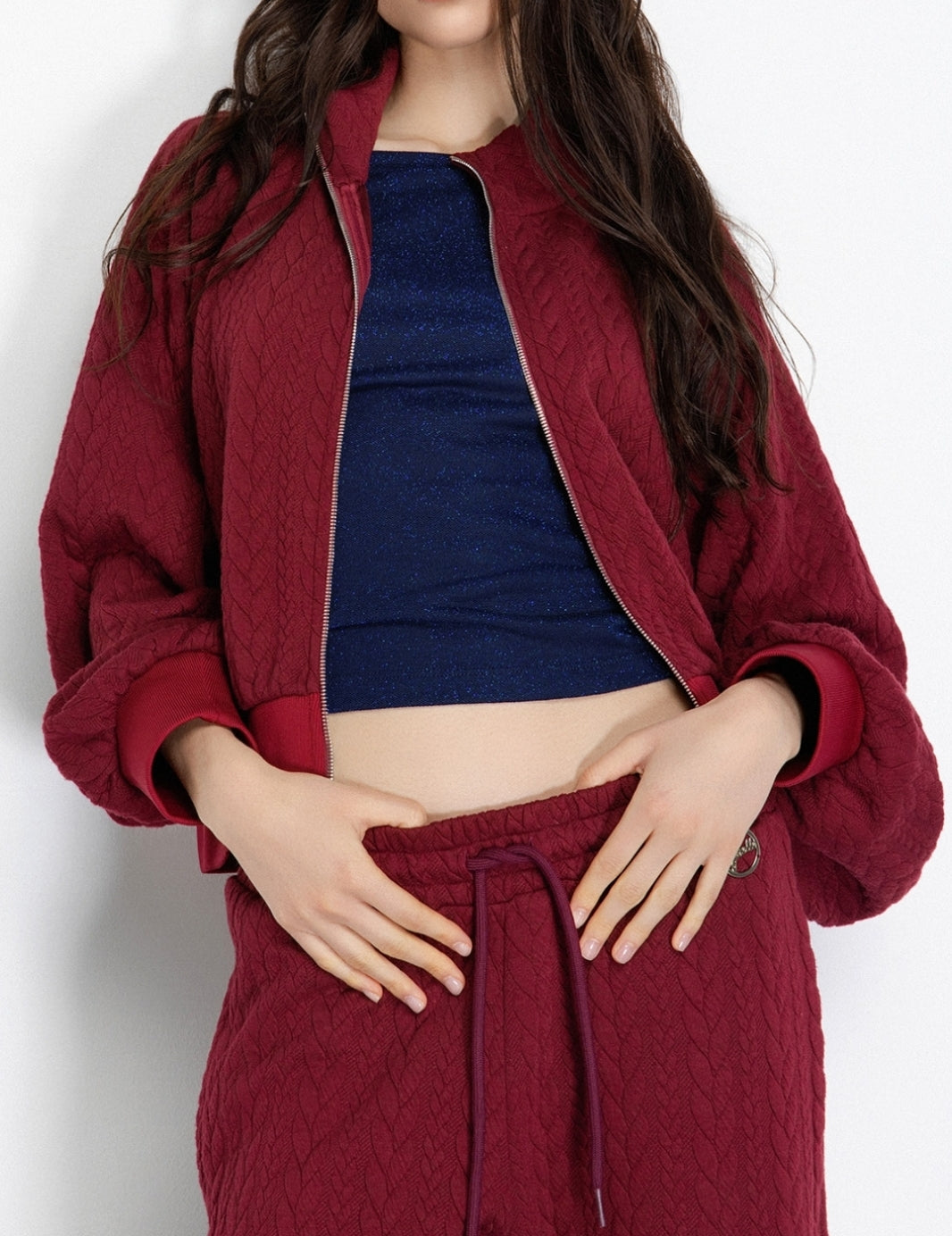 GAELLE PARIS Felpa Donna Cropped Trecce-Mosto