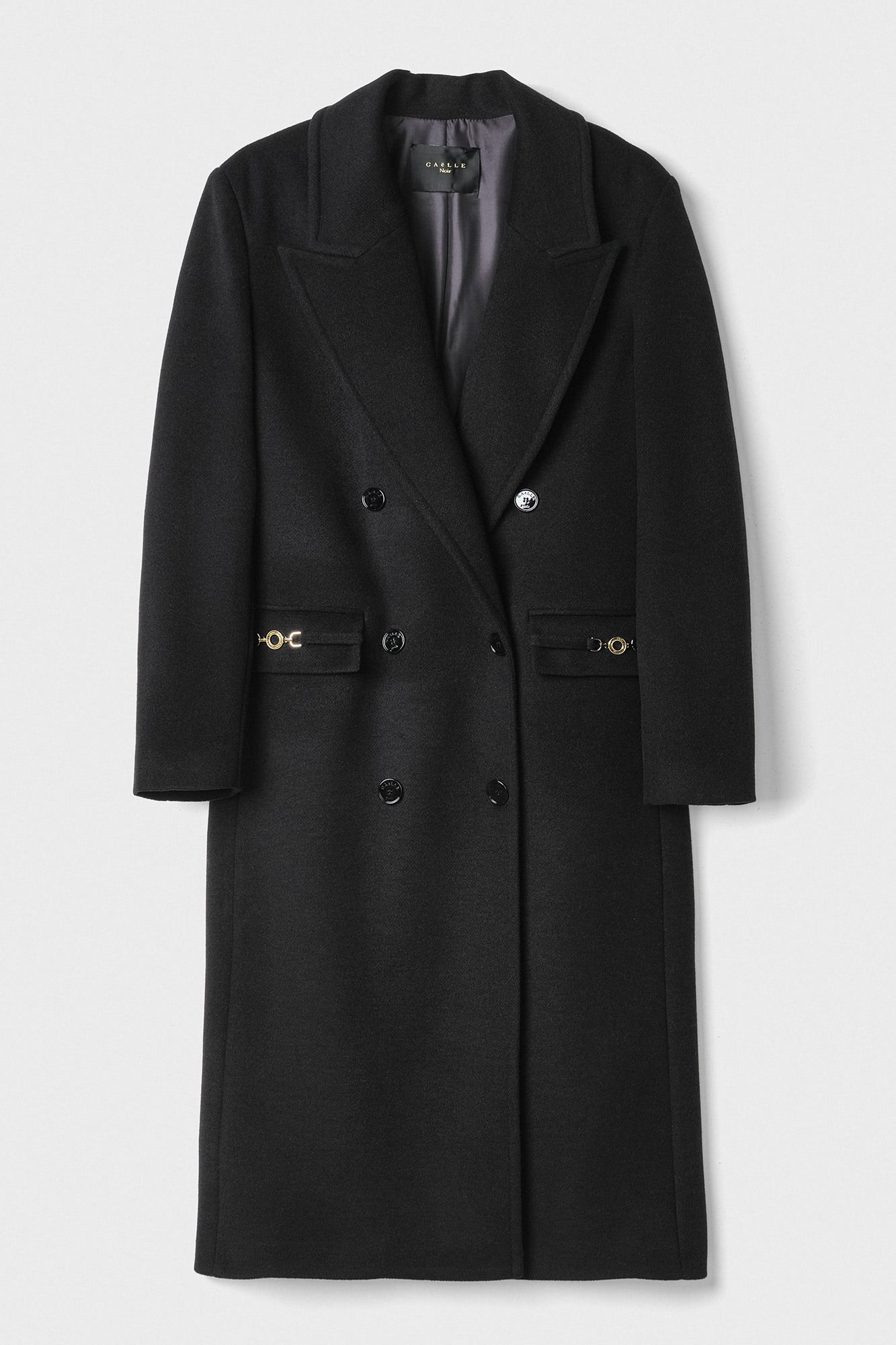 GAELLE PARIS Cappotto Donna Lungo Doppiopetto-Nero