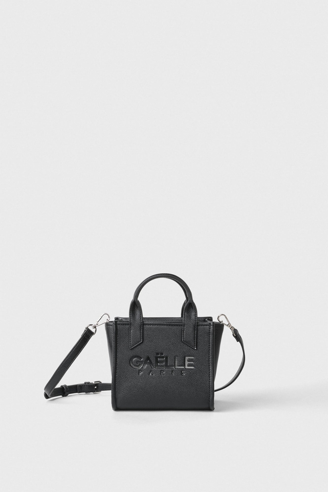 GAELLE PARIS Borsa Mini Shopper Maxi Logo Bottolata-Nero