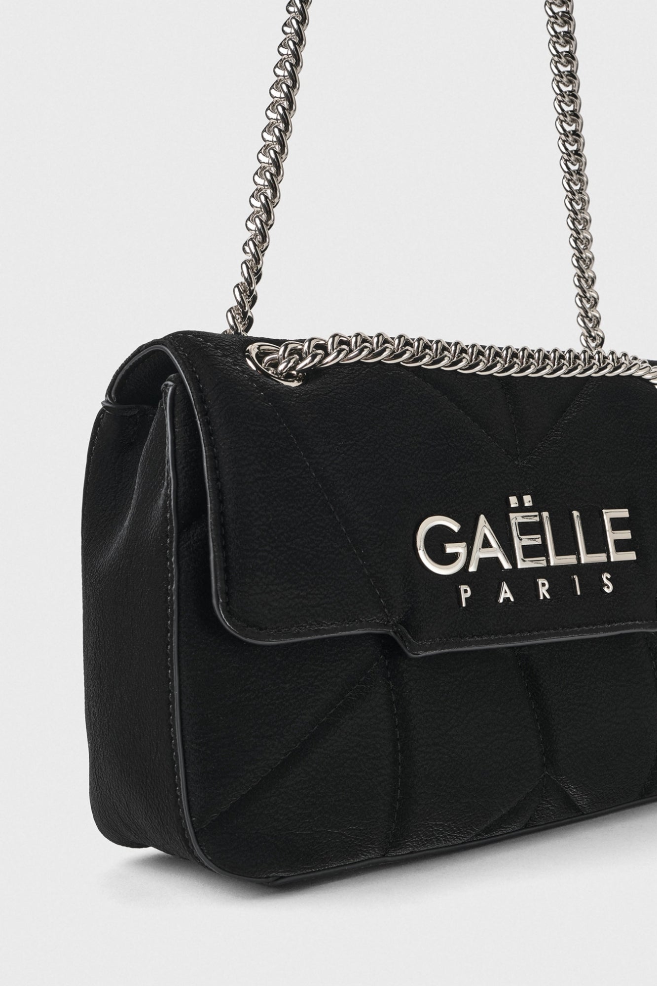 GAELLE PARIS Borsa Regular Shoulder Strap Metal Logo-Nero