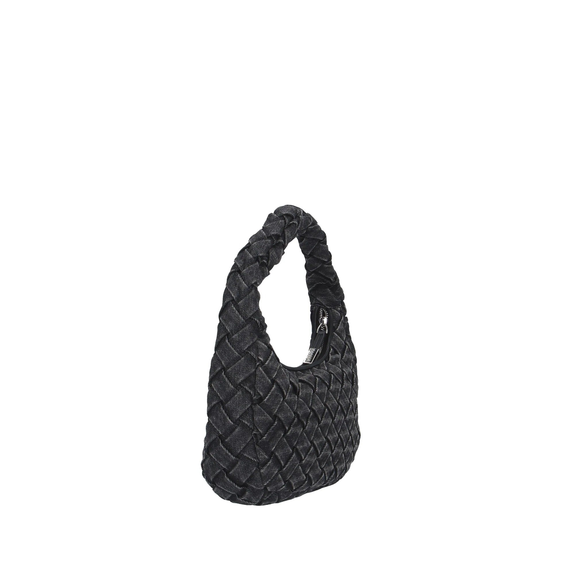 GAELLE PARIS Borsa Maxi Hobo Denim Plissè-Nero