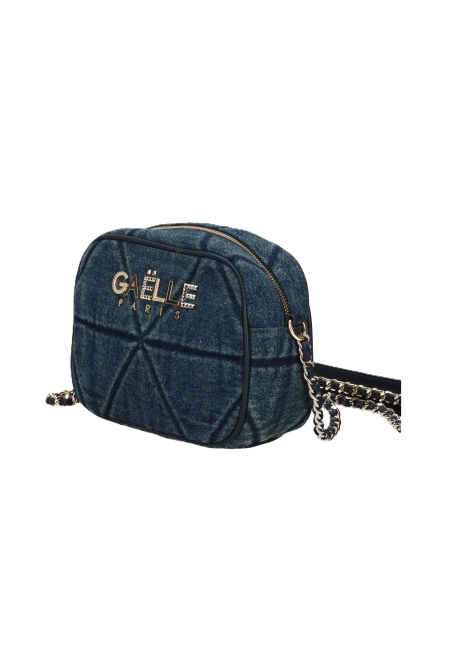GAELLE PARIS Borsa Regular Camera Bag Denim Matelassé-Blu